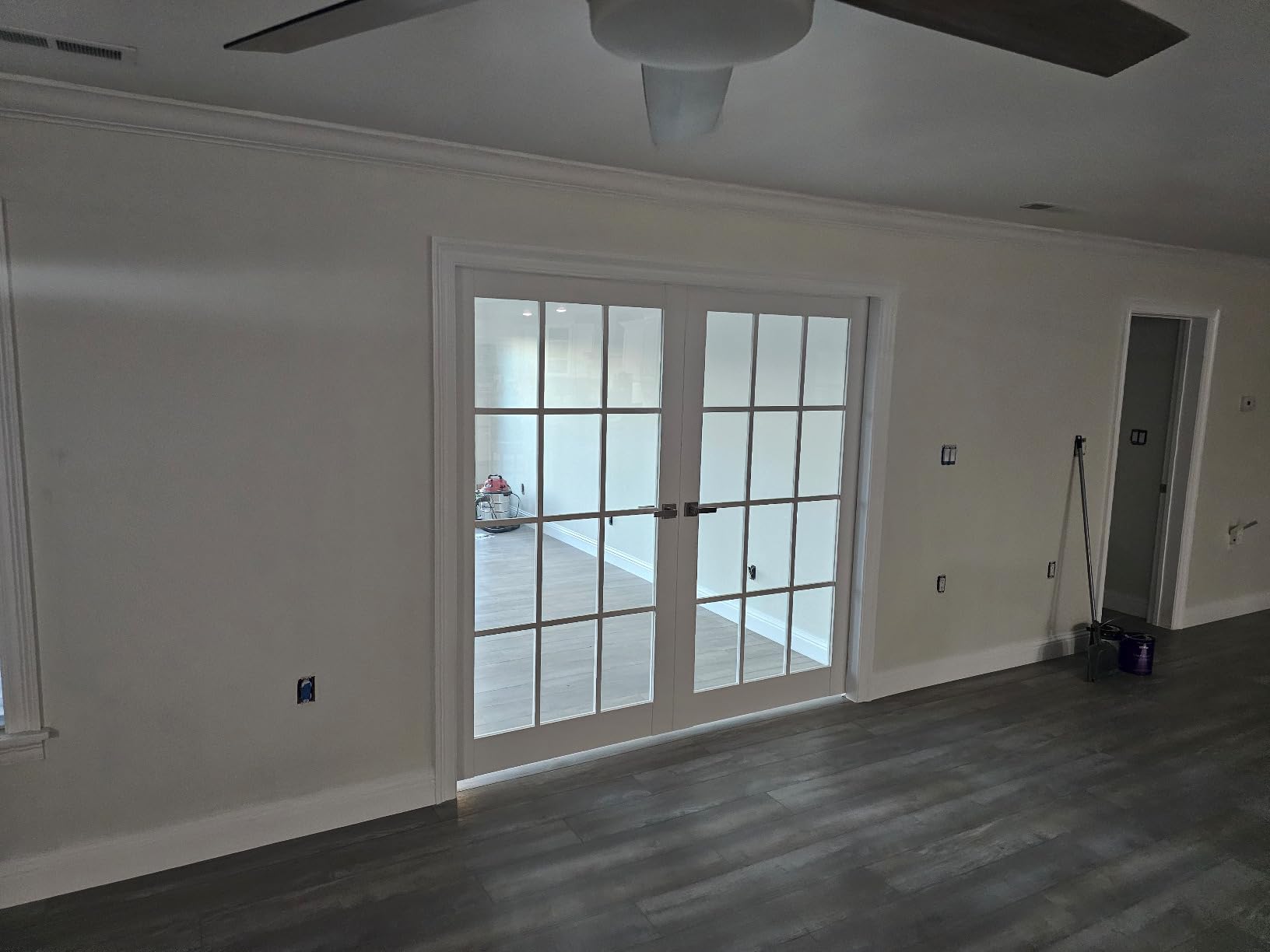 Interior Solid French Double Doors 72 x 80 inches Clear Glass 3 Lites | Felicia 3355 White Silk Wood Panel Frame Trims Closet Bedroom Sturdy Door customer photo 1