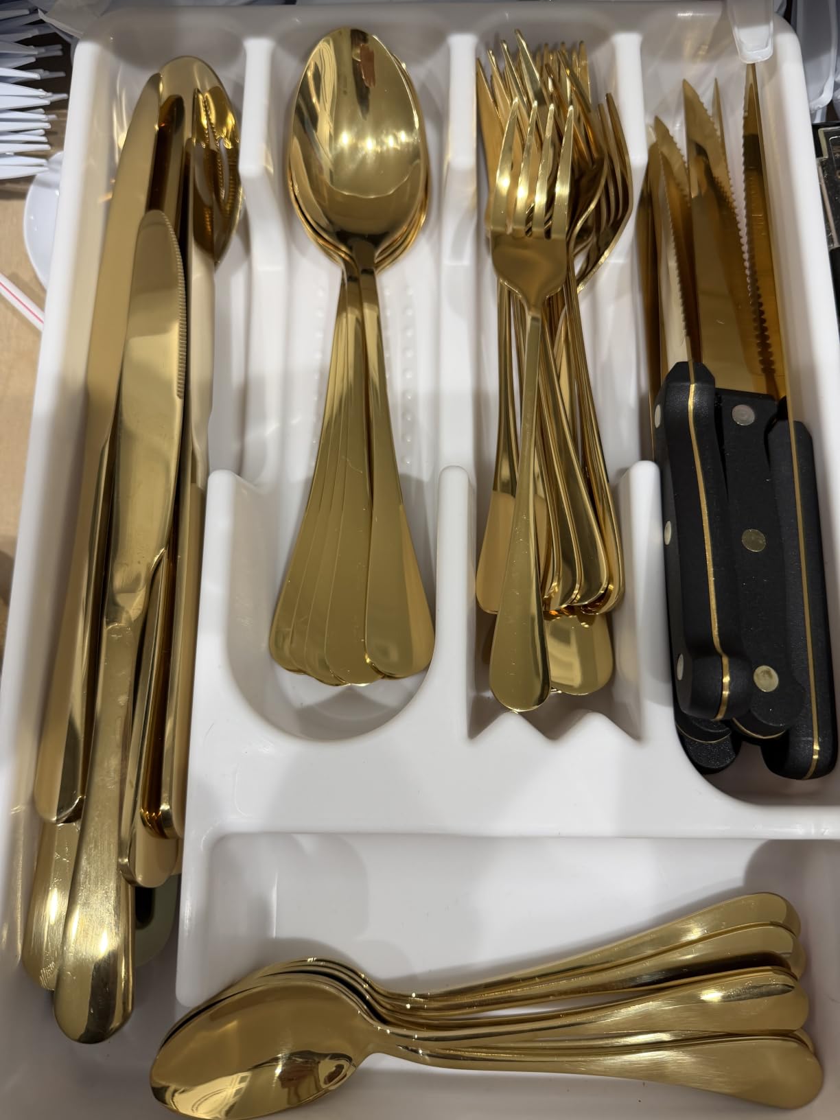 Tribal Cooking 49 Piece Gold Silverware Set - Service for 8 - Stainless Steel Gold Flatware serving set - Cutlery Set - Knives, Fork, and Spoon - Dishwasher Safe - Stunning Polished Finish customer photo 1