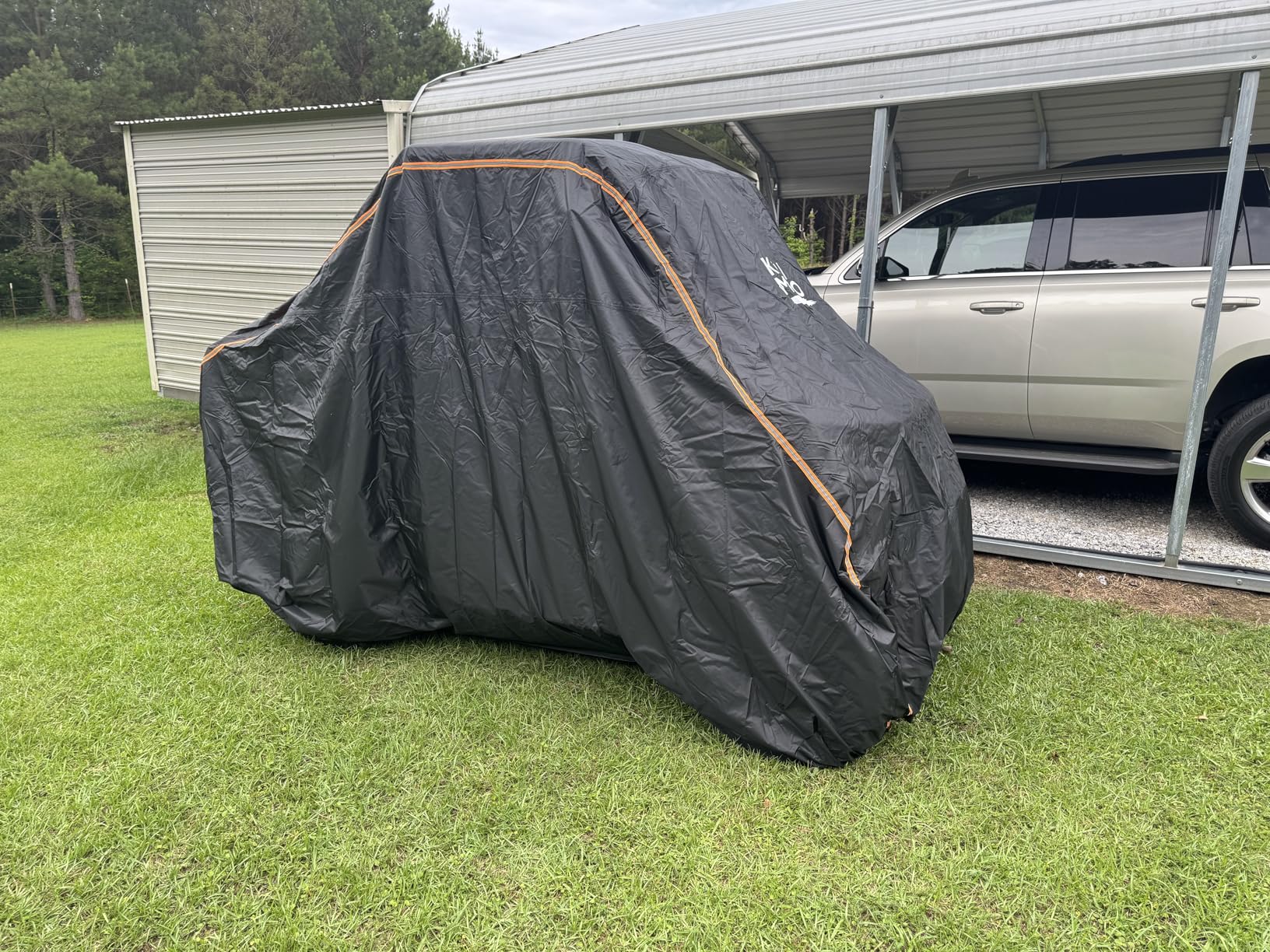 Kemimoto UTV Cover, All-Weather Protection UTV Cover Two Seater Compatible with Can Am Defender Polaris Ranger General Commander Rhino Pioneer Kawasaki Mule Teryx 2-3 Seaters 130