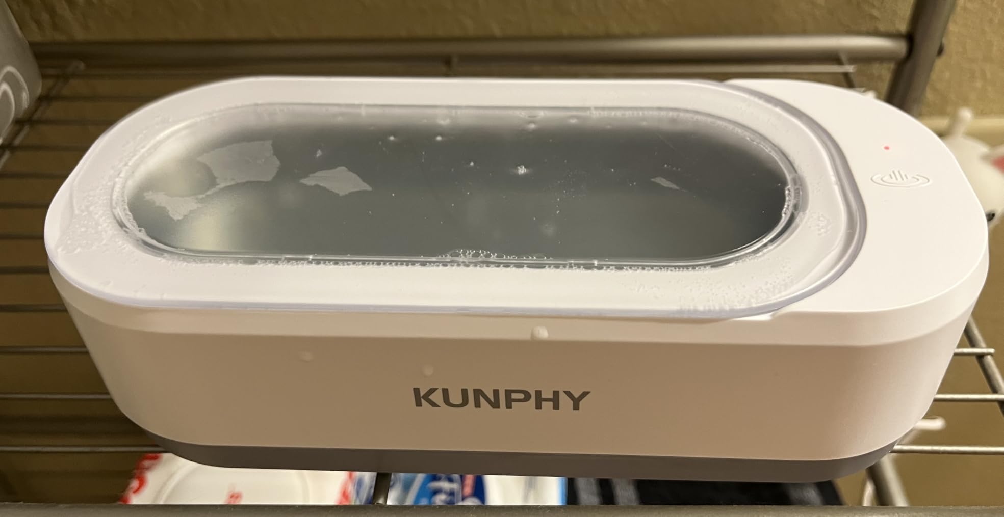 KUNPHY Ultrasonic Jewelry Cleaner, Jewelry Cleaner Machine 12oz 46KHz, Professional Sonic Cleaner with One-Touch Operation, Sonic Cleaner for Rings, Glasses, Jewelry, Dentures White customer photo 1
