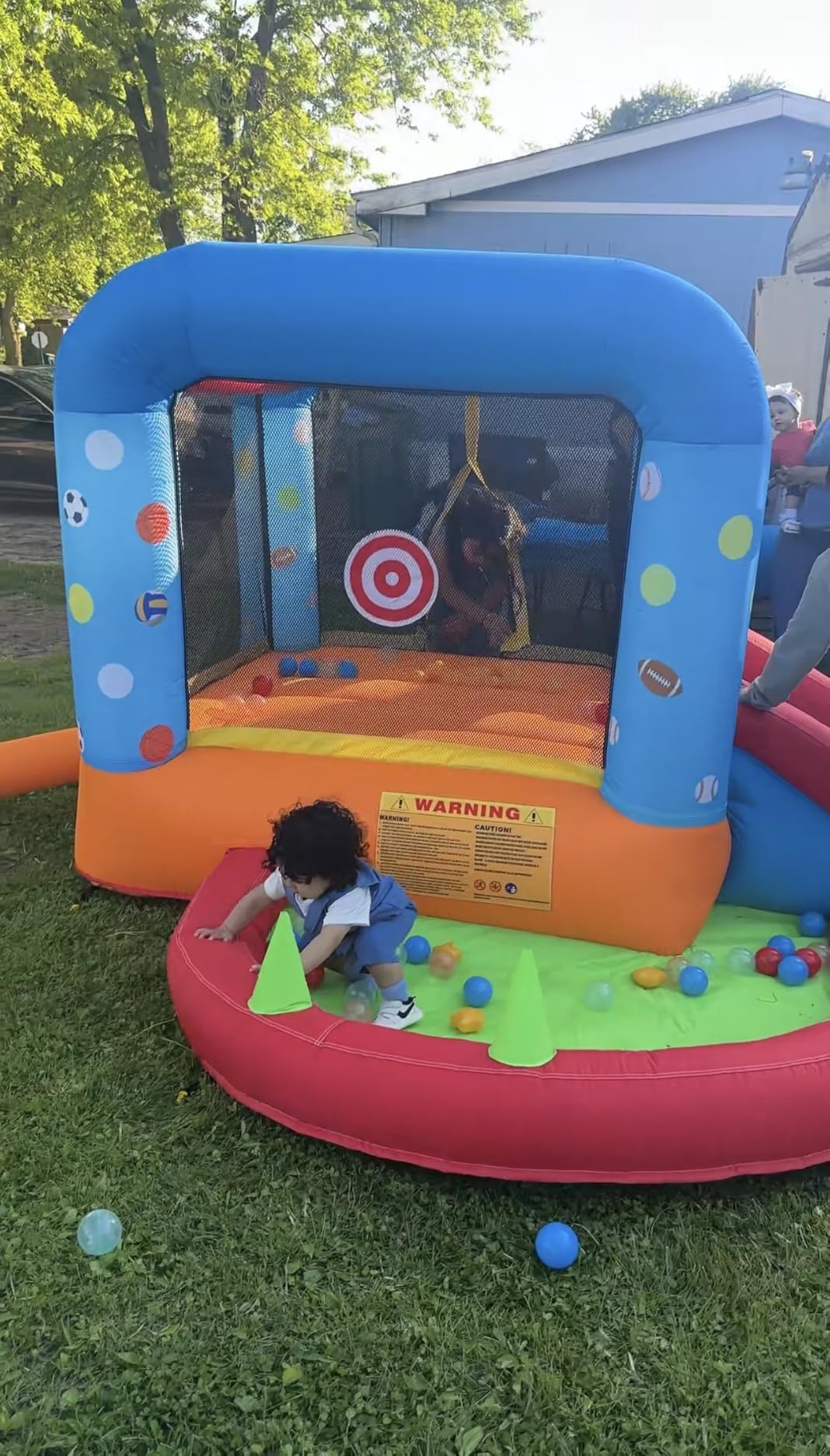 Step4Fun Inflatable Bounce House, Kids Castle Slide Bouncer for Children Jumping Outdoor and Indoor Party, Baby Backyard Water Jumper Toy with Blower, Ball Pit Pool, Ideal Gifts customer photo 1