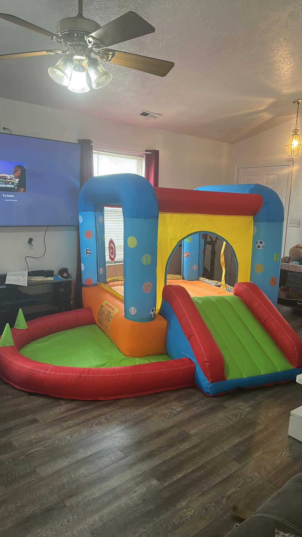 Step4Fun Inflatable Bounce House, Kids Castle Slide Bouncer for Children Jumping Outdoor and Indoor Party, Baby Backyard Water Jumper Toy with Blower, Ball Pit Pool, Ideal Gifts customer photo 2