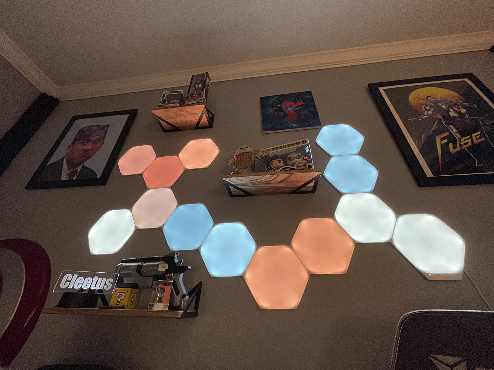 Nanoleaf Shapes Hexagons Smarter KIT 7 Panels - Multicolor | Compatible with Alexa Google Assistant, Home Wall Decor for Living Room with Music Sync, Touch Control, Smarter Kit customer photo 1