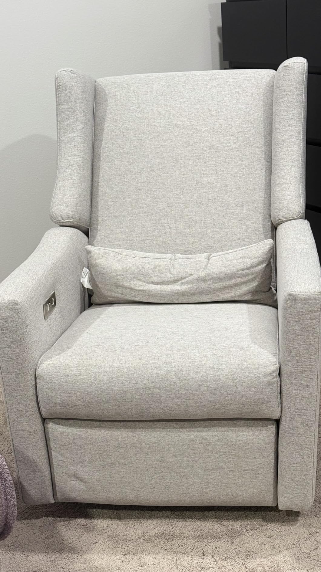 Babyletto Kiwi Electric Recliner Glider - Performance Cream Eco-Weave | GREENGUARD Gold & CertiPUR-US Certified - Water & Stain Resistant - Power Recliner Nursery Chair w/ USB Ports - 270° Swivel customer photo 1