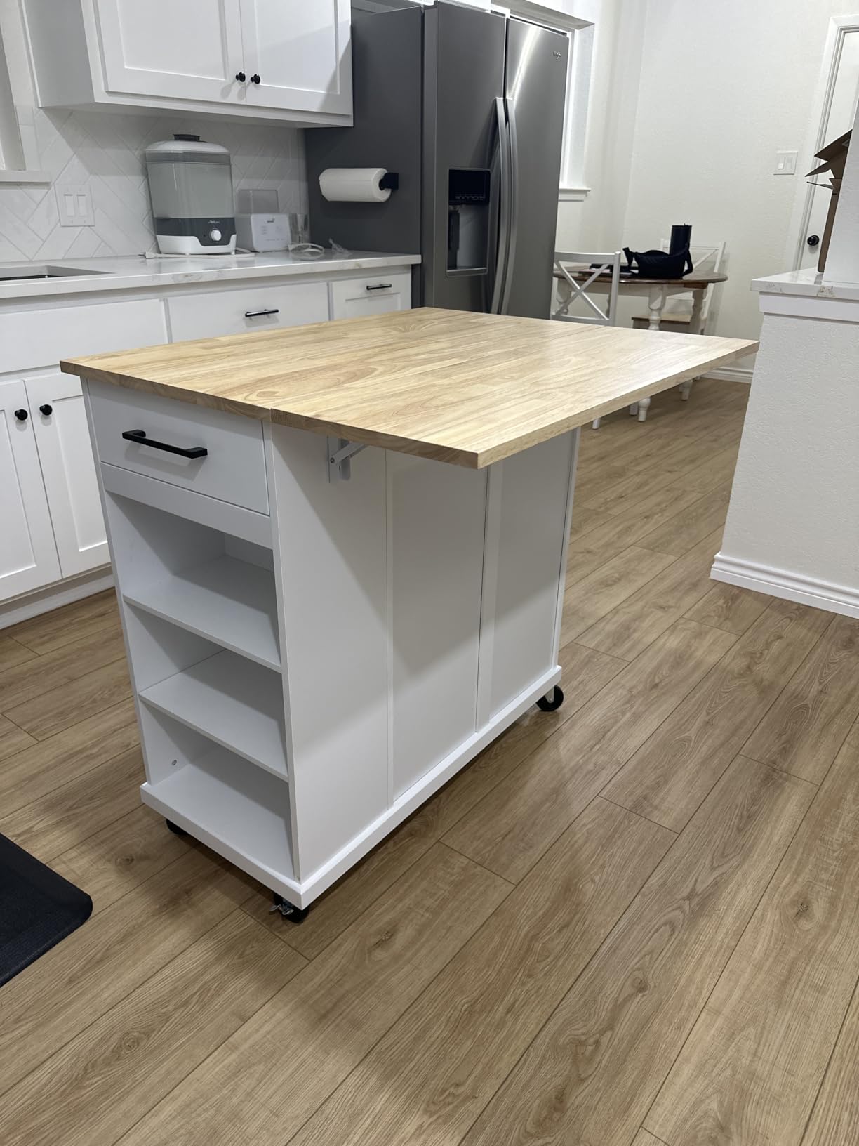 Yaheetech Kitchen Cart with Bamboo Tabletop, 32