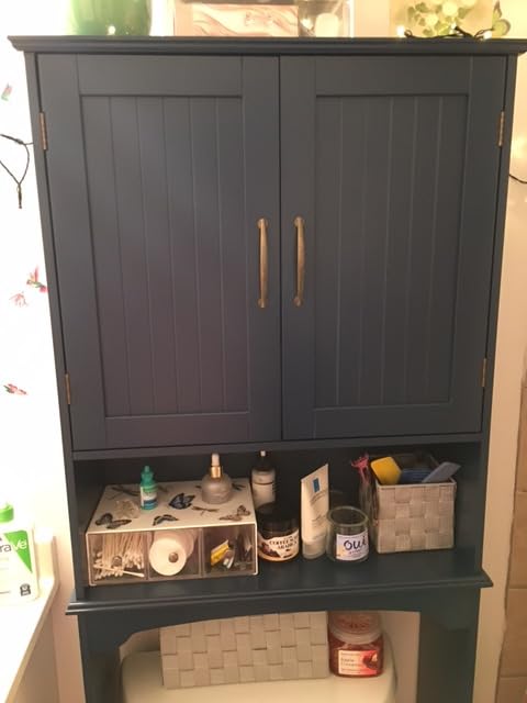 Yaheetech Over the Toilet Storage Cabinet, Bathroom Organizer, White, Adjustable Shelf Frees Up Floor Space customer photo 1