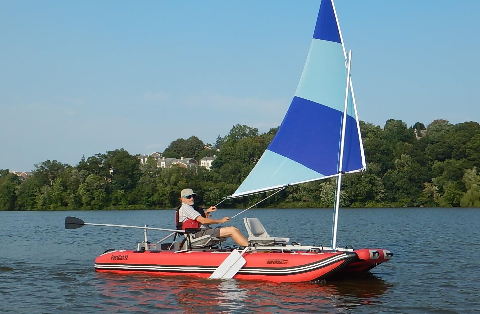 Sea Eagle FastCat Catamaran 2-4 Person Inflatable Boat - Rigid, High-Pressure, All-Drop Stitch, Easy Setup, Self-Bailing customer photo 1
