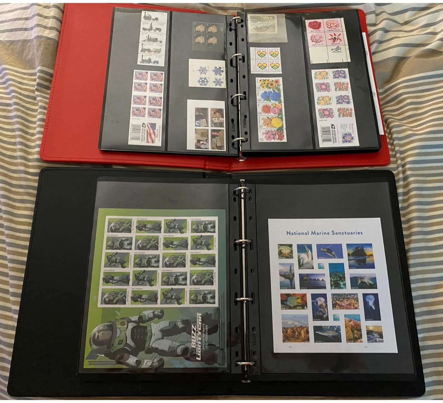 MUDOR 4 Ring Empty Stamp Binder for Coins, Banknotes Collectors, Black, Stamp Collecting Supplies, Premium PU Classic Stamp Collecting Albums Stockbook customer photo 2