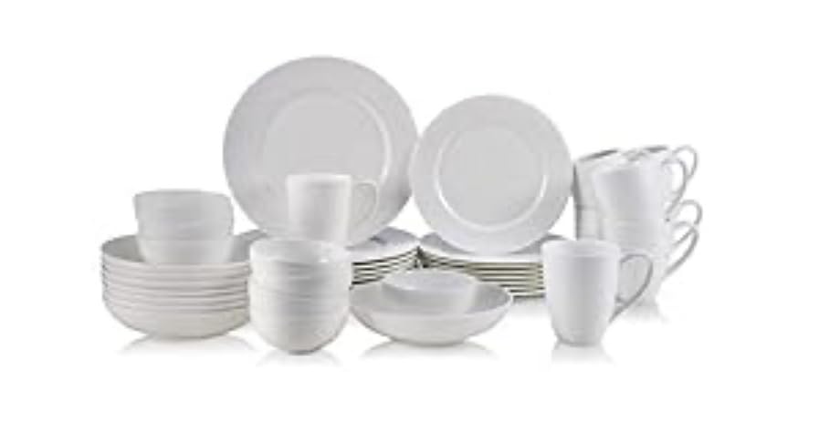Mikasa Annabelle Bone China Dinnerware Set, 40-Piece Service for 8, White Hobnail Detail, Dinner Plates, Salad Plates, Bowls and Mugs, Dishwasher and Microwave Safe customer photo 2