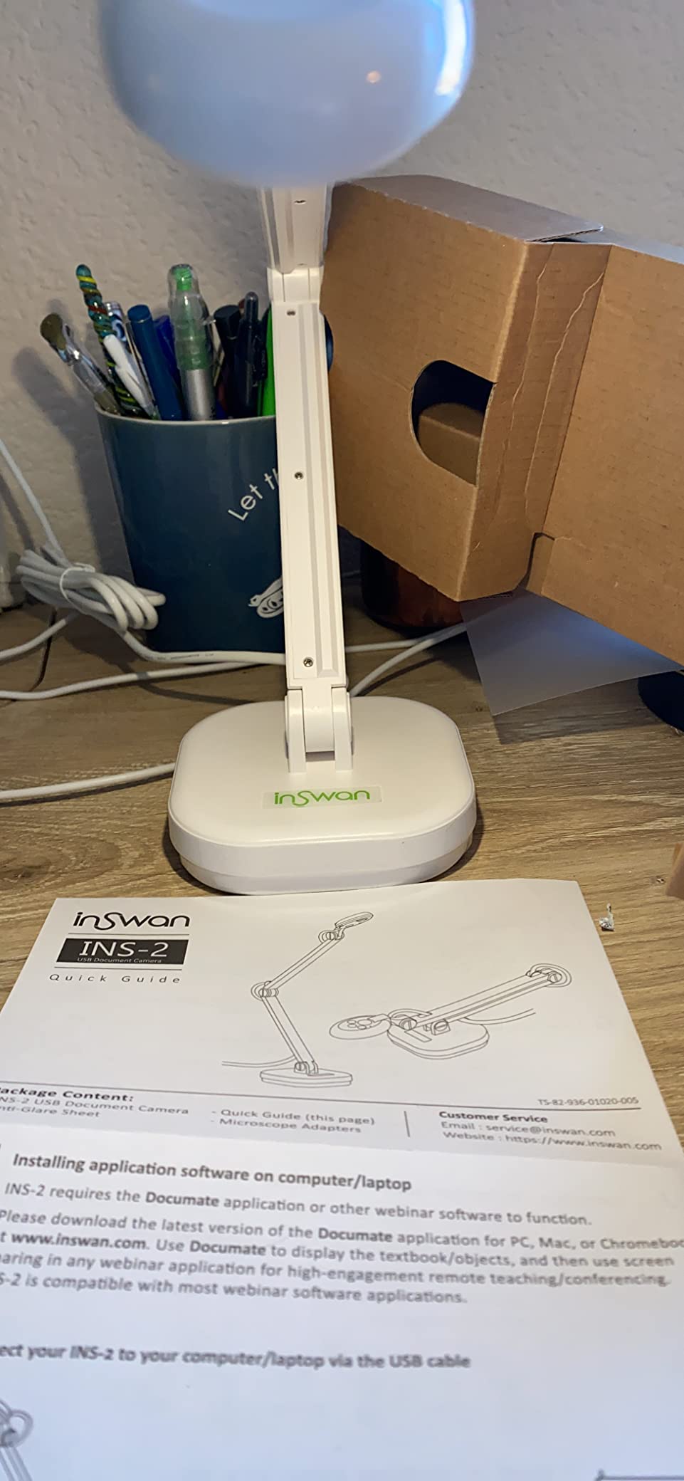 INSWAN INS-2 UHD 4K 13MP Document Camera, Built-in LED, Mic, A3 Capture customer photo 1
