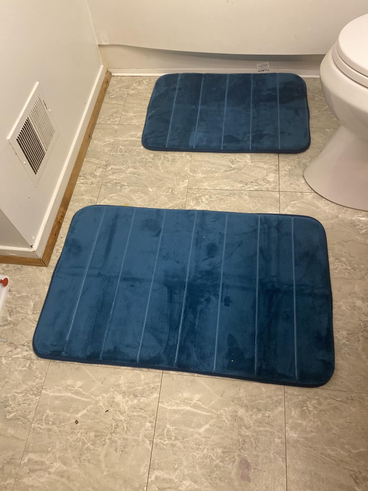 Yimobra Memory Foam Bathroom Rugs Sets 2 Piece - Super Soft Absorbent Quick Dry Bath Mat Set, Machine Washable Non Slip Floor Carpet for Tub Shower & Single Sink (17x24 & 31.5x20 Inch, Beige) customer photo 2