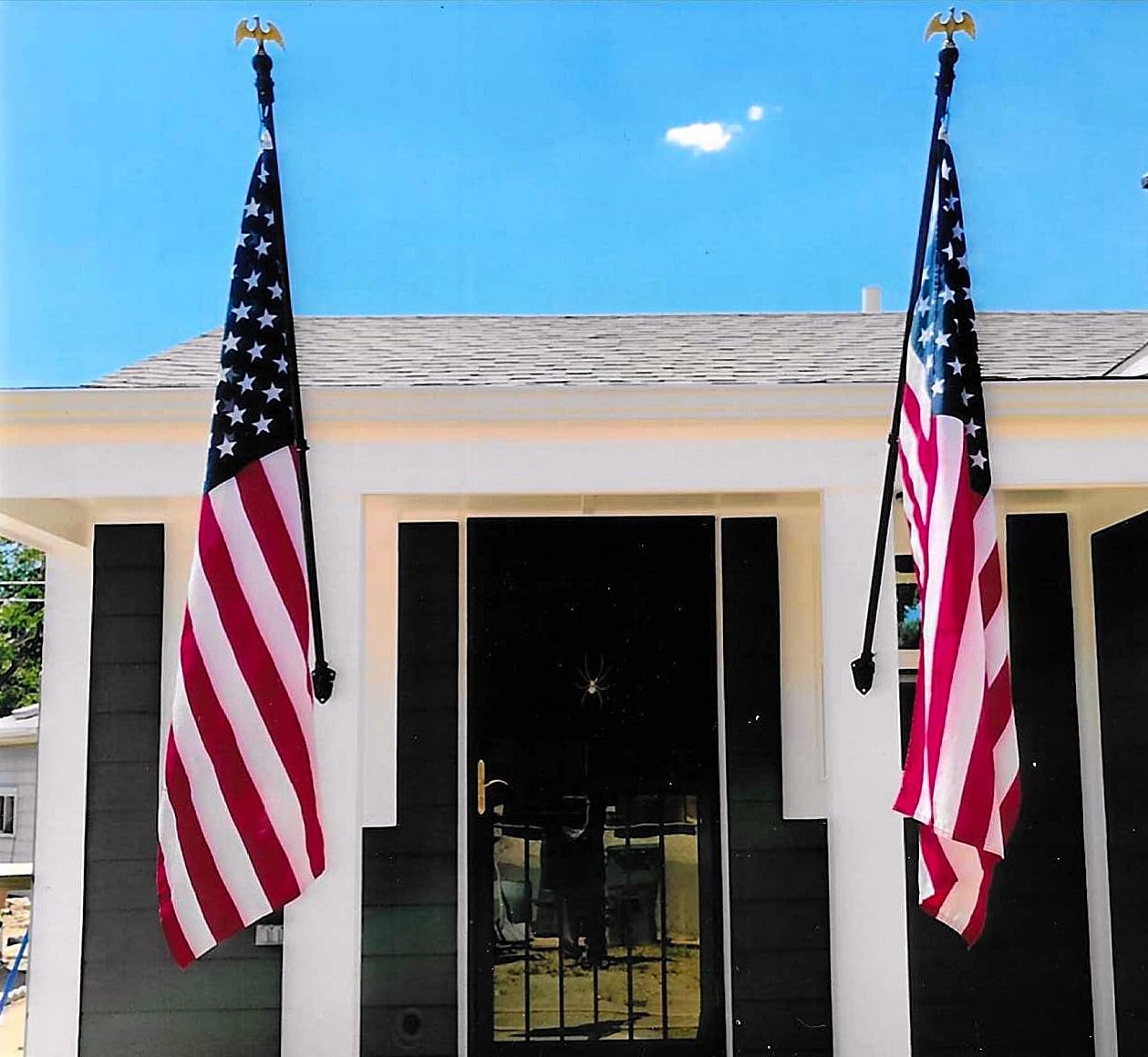 ZMTECH Flag Pole - Upgraded Bracket, 6 FT Stainless Steel Flag Poles for Outside House, Residential or Commerical, Tangle Free Flag Pole Kit for American Flag (Without Flag, Black) customer photo 1