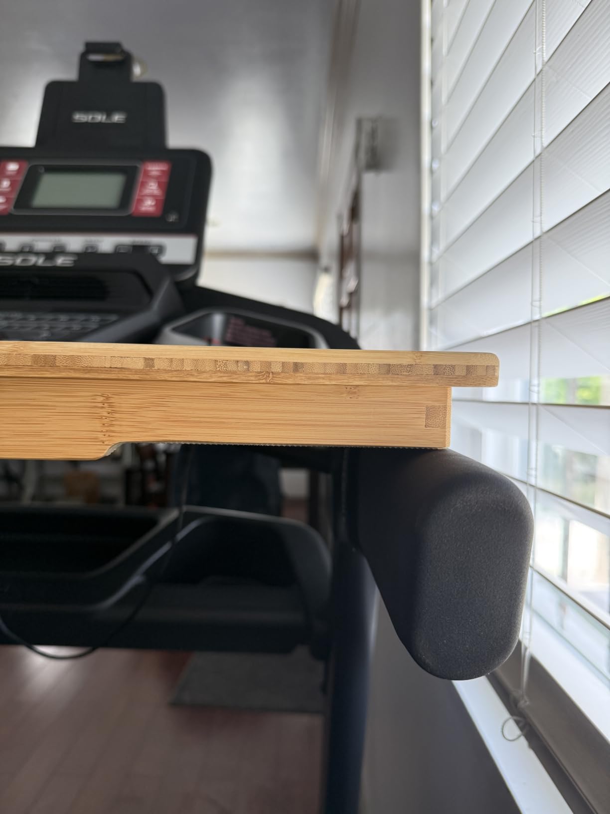 Nnewvante Treadmill Desk Attachment Bamboo Walking Laptop Stand Holder Workstation Adjustable Desktop Laptop Tray for Treadmill customer photo 2