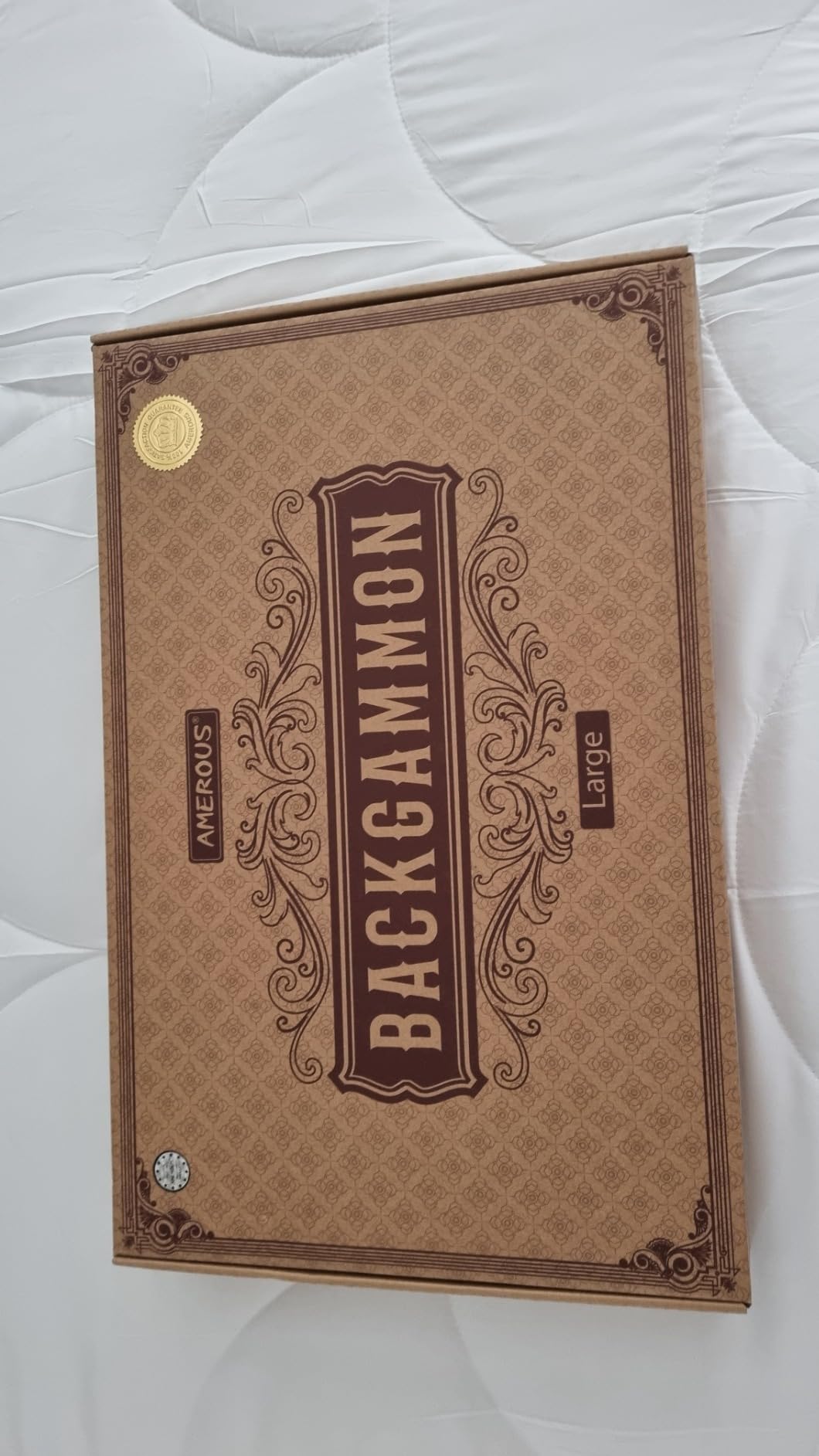 AMEROUS Backgammon Set, 15 Inches Classic Board Game with Leather Case, Folding Board, Gift Package, Portable Travel Strategy Backgammon Game Set for Adults, Kids (Medium, Brown) customer photo 1