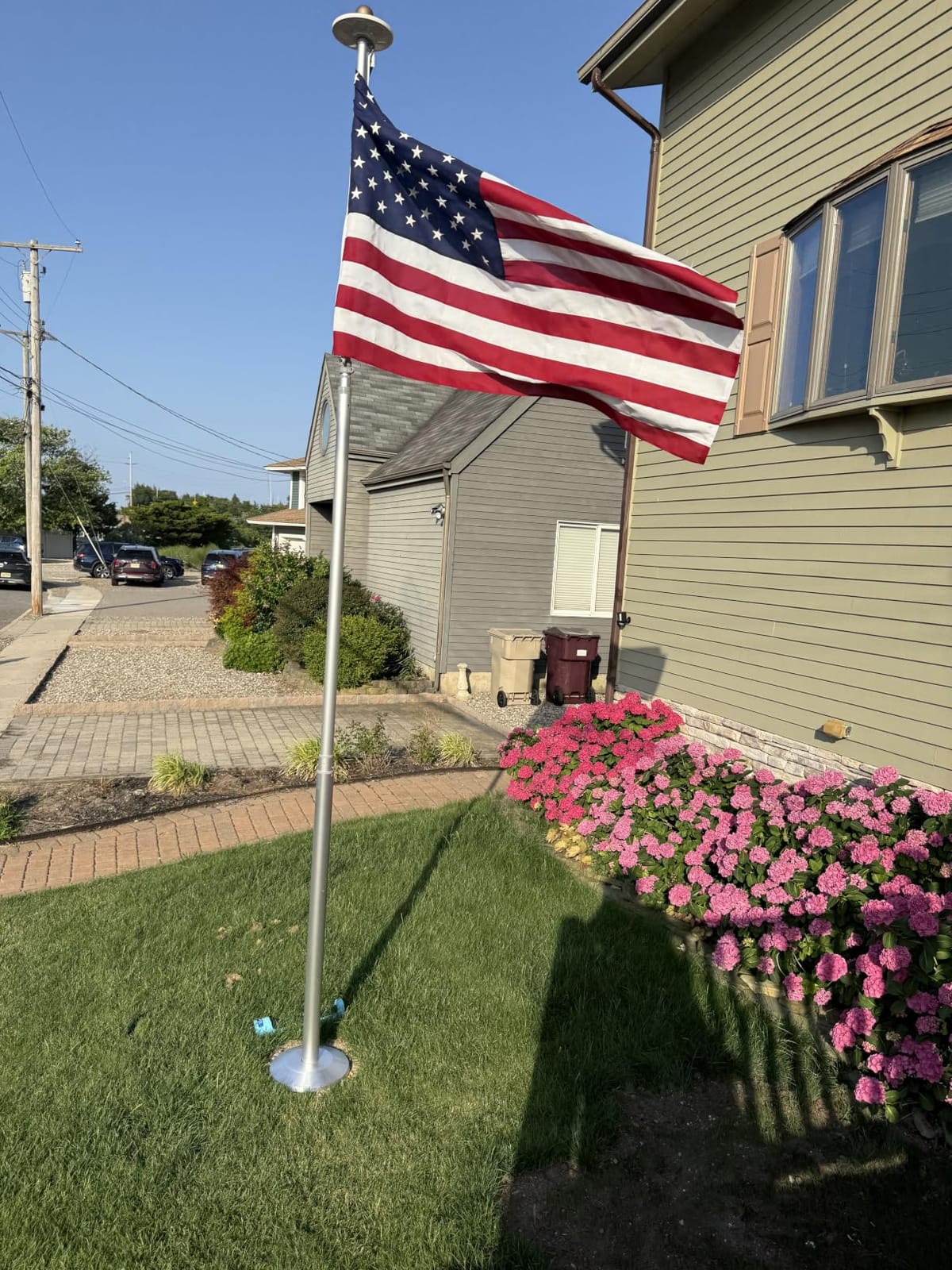 Service First 25FT Flagpole Kit Freedom Edition Black Telescoping for Outside House In Ground - Anti Tangle Swivel Ring Design - 100MPH Wind Tested with Single Flag customer photo 2