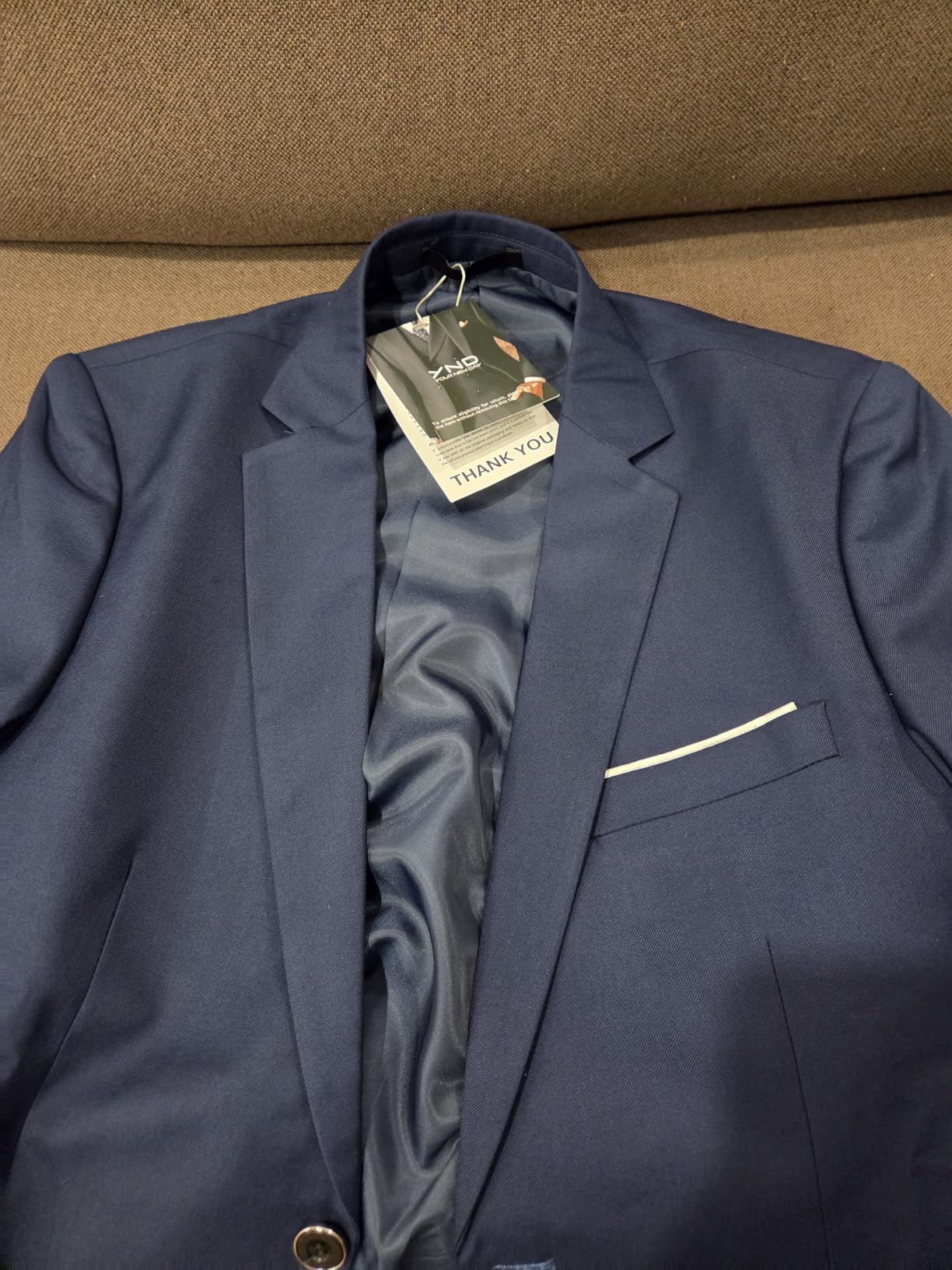Men's 2 Piece Suit with Tie, One Button Slim Fit Solid Jacket and Pants Set, Suits for Men Prom Party Wedding & Business customer photo 1