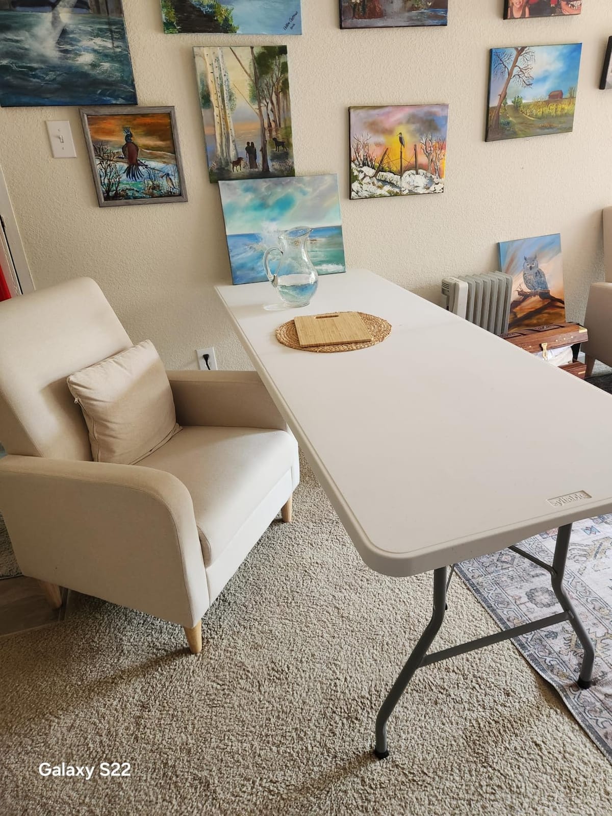 Folding Table 6ft, Heavy Duty Plastic Fold-in-Half Utility Table, White | Portable Utility Table, HDPE Top, Carry Handle, Sturdy Steel Legs, Indoor Outdoor for Parties, Camping, Dining, Supports 330 lbs customer photo 2