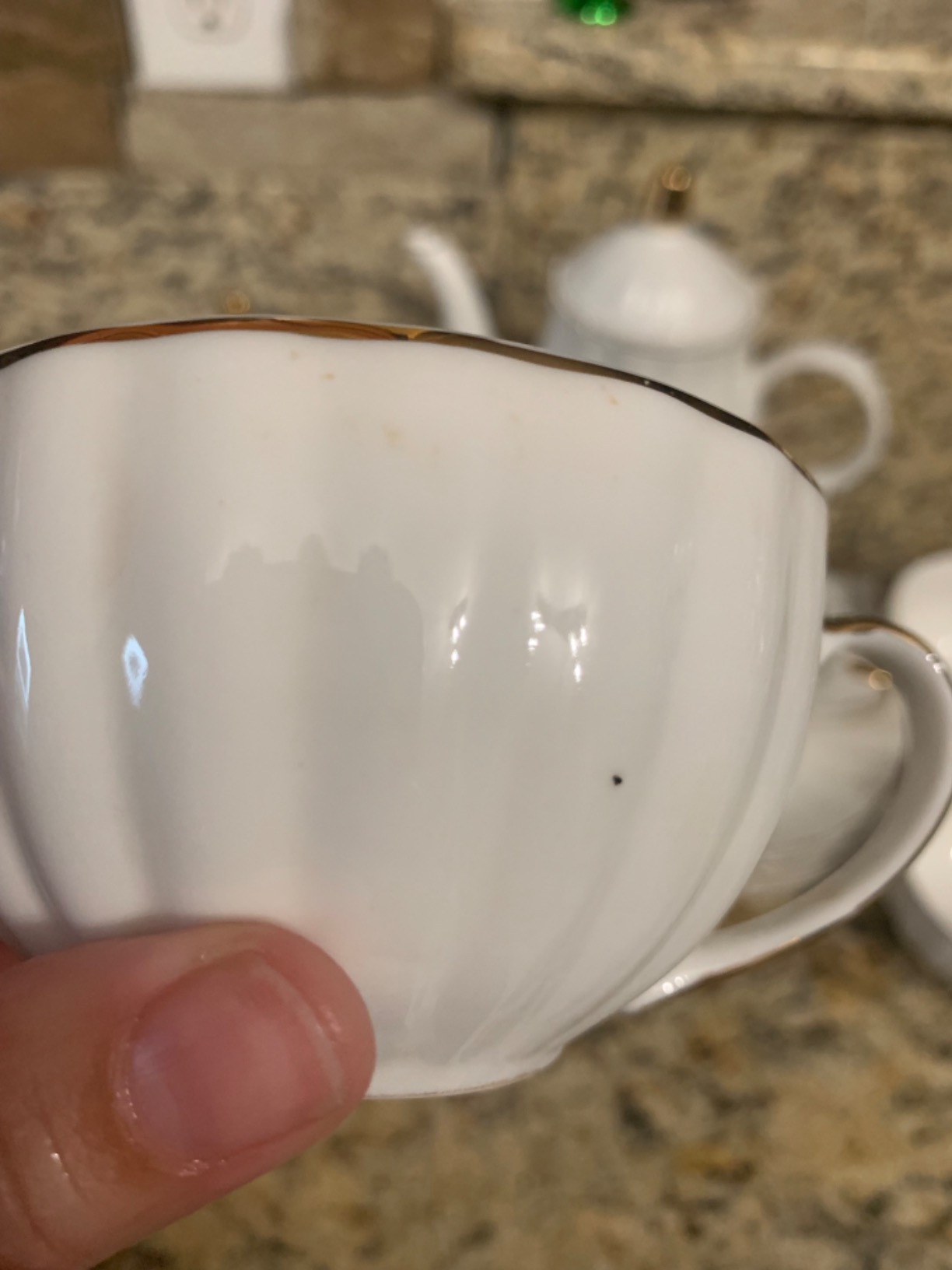 BTaT- Classic tea set, 13 pcs, Tea Cups (7oz), Tea Pot with Stainless Steel Infuser (32oz), Creamer and Sugar Set, Porcelain Tea Set, White Tea Set, Tea Pot Sets with Cups customer photo 1