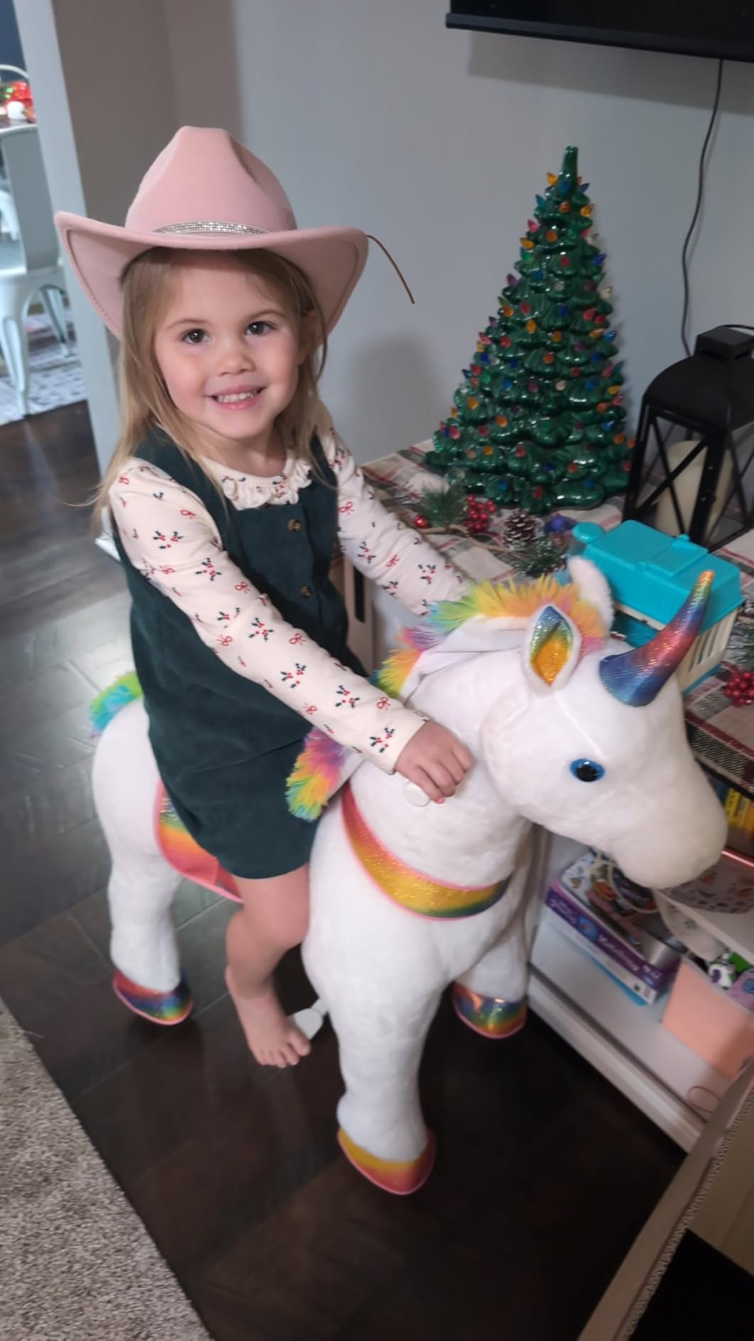 Ride On Horse for Toddlers 3-5, Brown Riding Horse | 30.1 Inch Height, Plush Horse, Giddy Up Ride On, Battery-Free, Smooth-Rolling Wheels, Steel Frame, Non-Slip Pedals customer photo 2