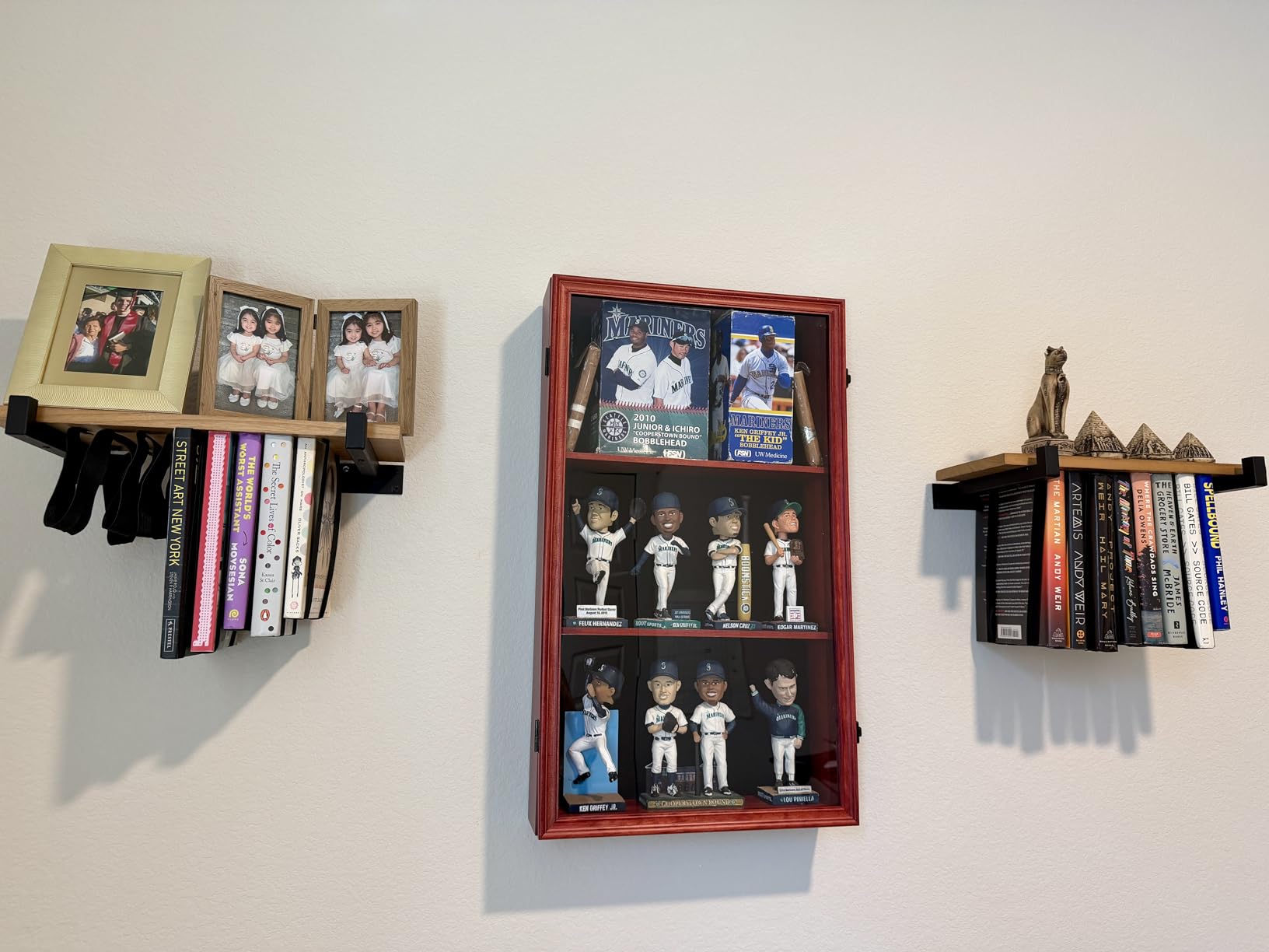 Bobblehead Display Case Action Figure Display Wall Case, Black | anti-fade wood, UV resistant acrylic, lockable design customer photo 2