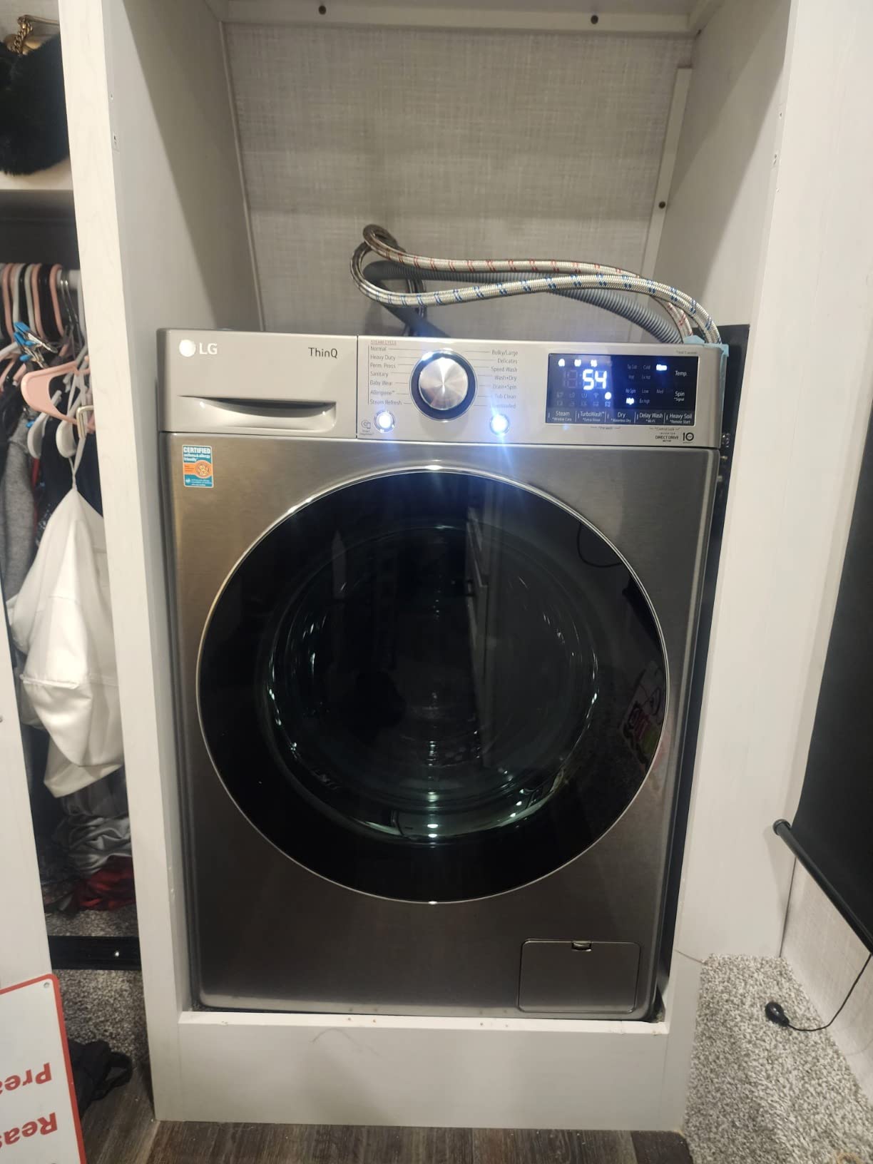 LG WM3555HVA 2.4 Cu. Ft. Smart Wi-Fi Enabled Front-Load All-in-One Washer/Dryer Combo - Compact, Energy-Efficient Laundry Solution, White customer photo 2