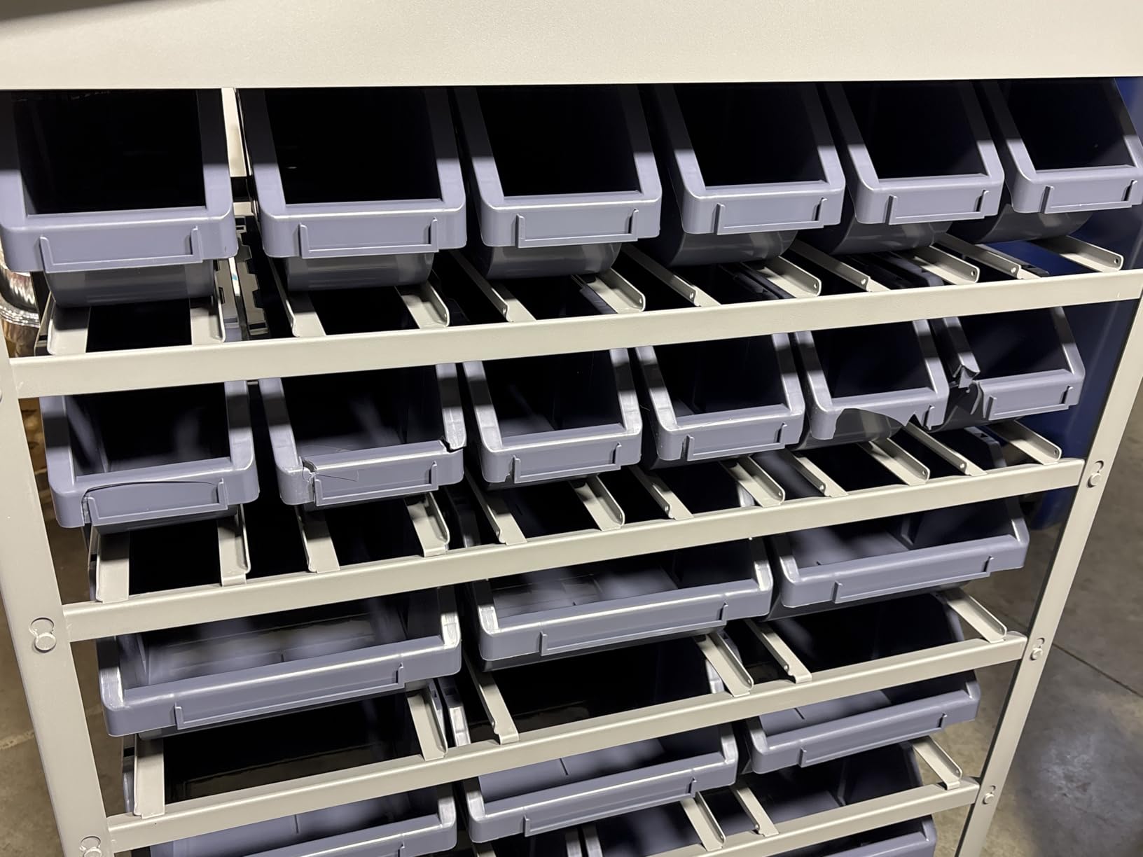 Bin Rack Storage System Heavy Duty Steel Rack Organizer Shelving Unit w/ 22 Plastic Bins in 6 tiers customer photo 1