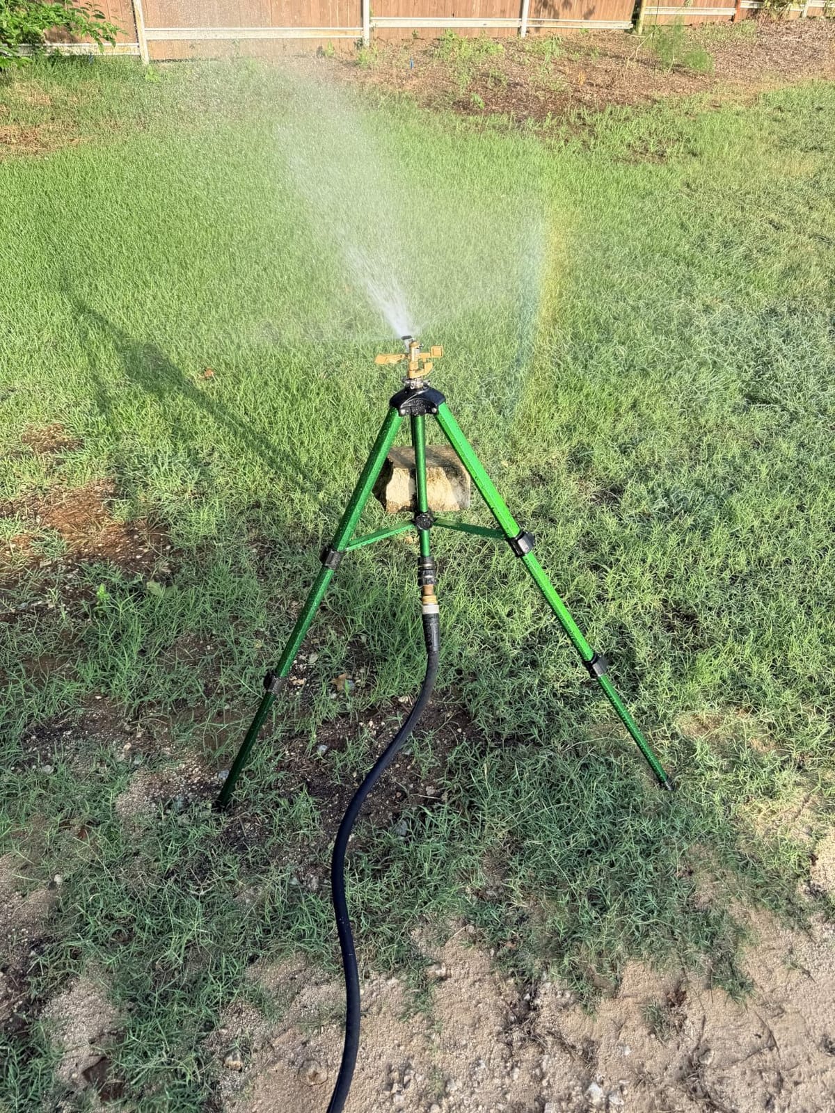 Hourleey Impact Sprinkler on Tripod Base, 2 Pack Heavy Duty Sprinklers for Lawn Yard Garden, 0-360 Degree Large Area Coverage, 3/4 Inch Connector Extension Legs Flip Locks with Brass Head customer photo 2