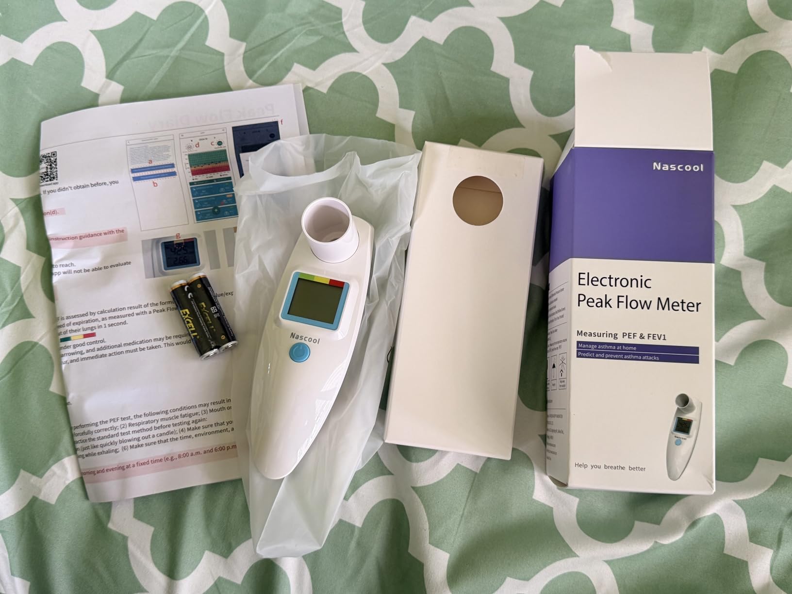 Peak Flow Meter for Adults & Kids | Home Medical, PEF & FEV1 Measurement, Risk Indicator, LCD Screen, Accurate & Reliable customer photo 2