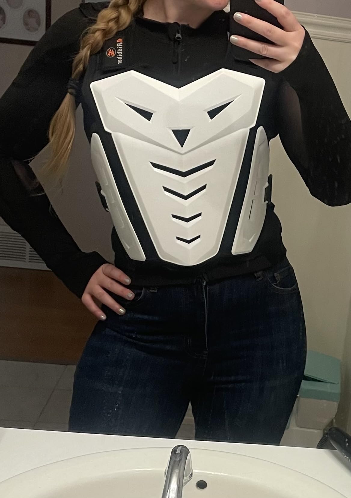 Motorcycle Body Armor Vest Dirt Bike Gear, Chest Protector Motocross Gear Motorcycle Chest Back Protector for Men Mountain Bike Protective Gear MTB Racing Off-Road customer photo 2