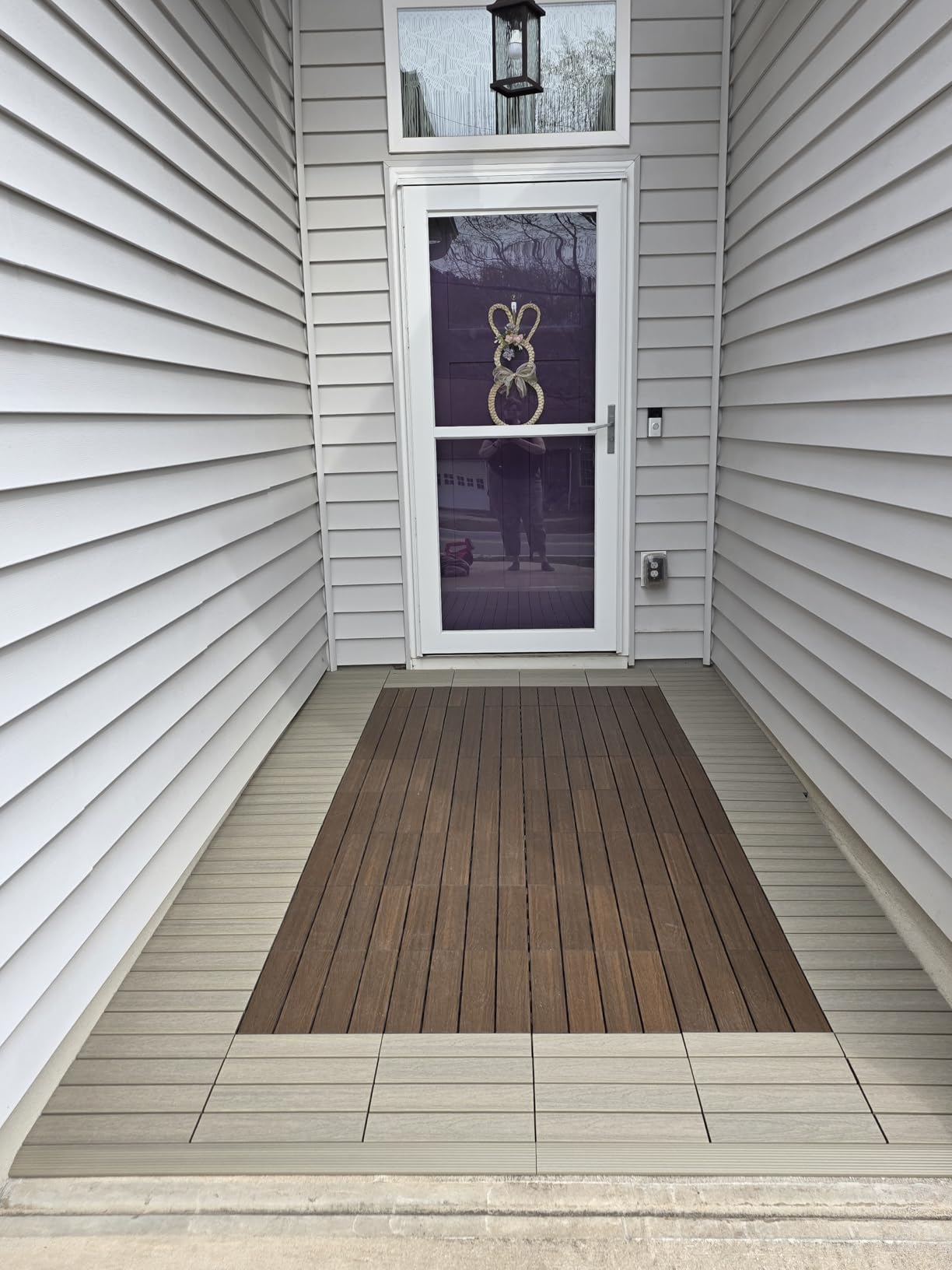 UltraShield Naturale 1 ft. x 1 ft. Composite Deck Tiles | Quick Deck interlocking design includes 10 pieces per box with 10 sq. ft. coverage of flooring space customer photo 1