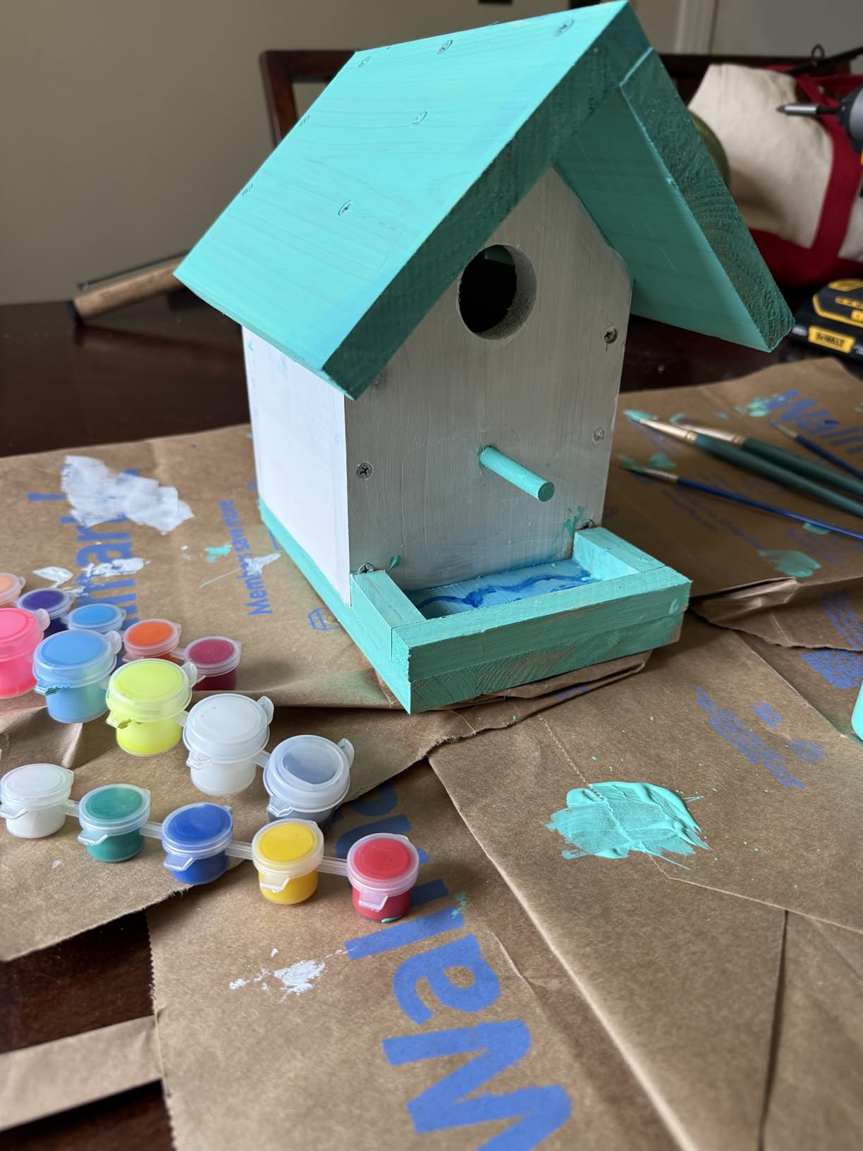 DIY Birdhouse Kit with Paint Set - Kids' Wood Craft Kits - Make a Bird House Kit for Kids - DIY Woodcraft Building Projects for Kids and Adults - STEM Teaching Tools customer photo 2