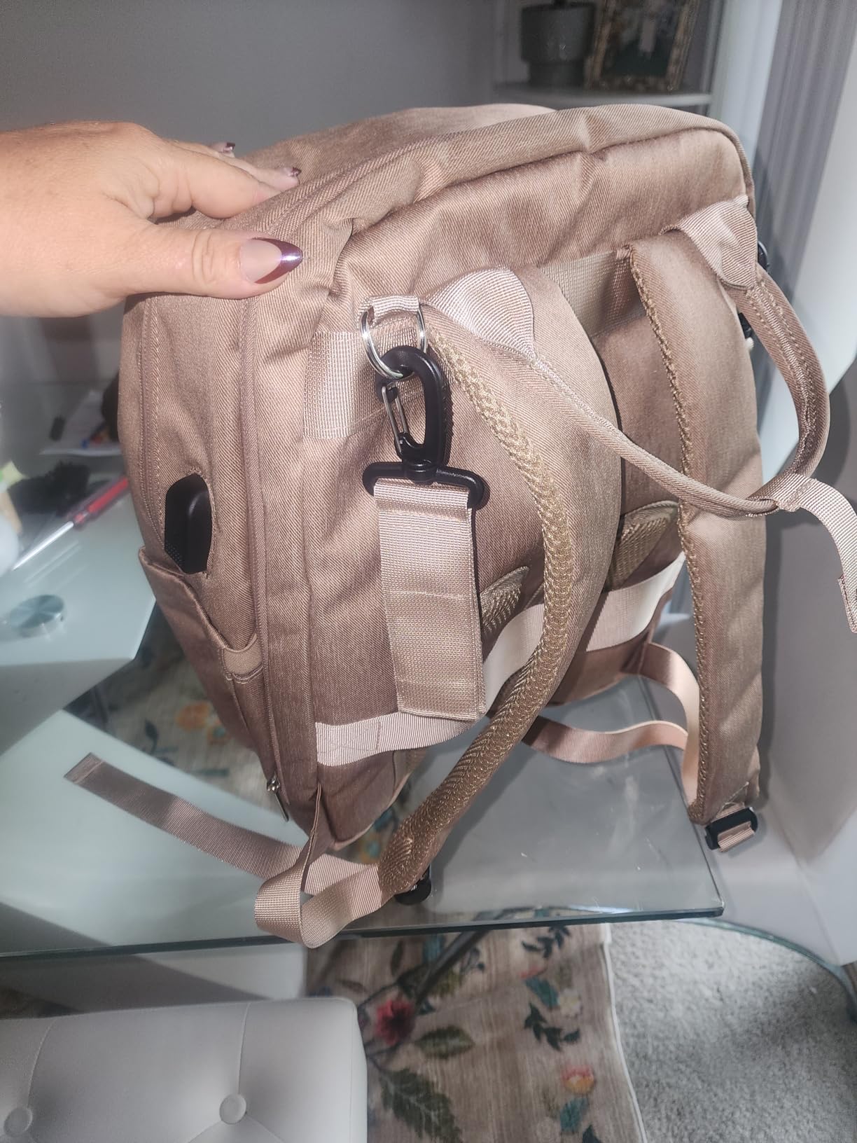 Qualyphant Extra Large Diaper Bag Backpack for 2 Kids Expandable 26-36L customer photo 2