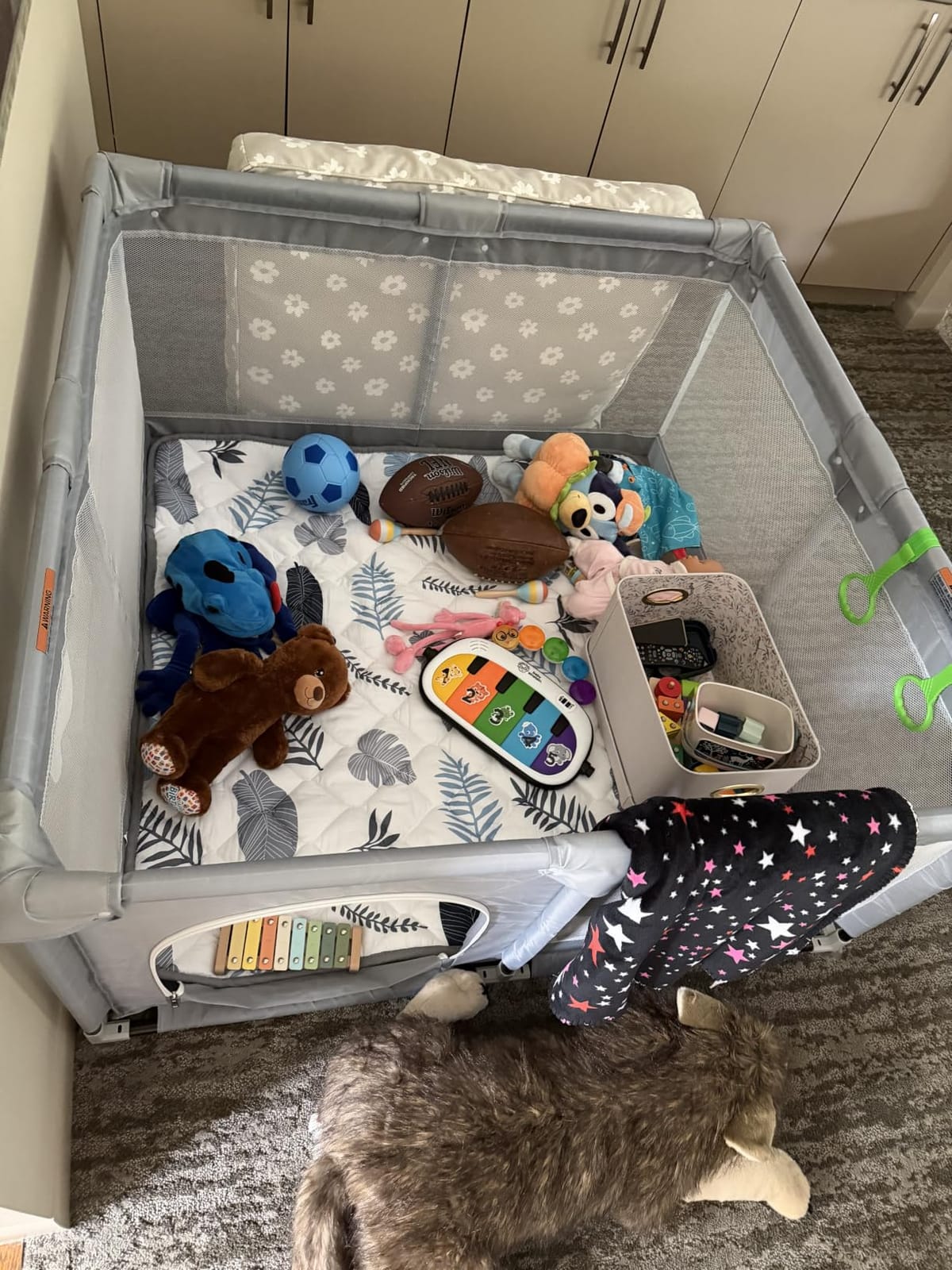 Fodoss Baby Playpen, 47×47in Playpen for Babies and Toddlers with Door | Baby Play Yard for Indoor & Outdoor, Soft Breathable Mesh, BPA-Free Oxford Fabric, Anti-Slip Suction Cups, Pull Rings customer photo 2