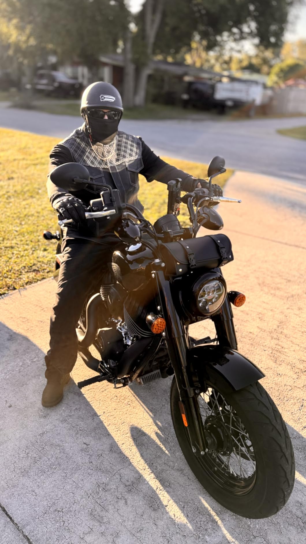 Leatherick Mens Black Motorcycle Vests - Top Grain Cow Leather SOA Club & Traditional Paisley Satin Liner Leather Biker Vests customer photo 2