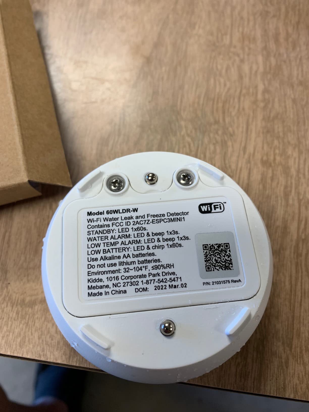Kidde WiFi Water Leak Detector & Freeze Alarm, Alexa Device, Smart Leak Detector for Homes with App Alerts, White customer photo 2