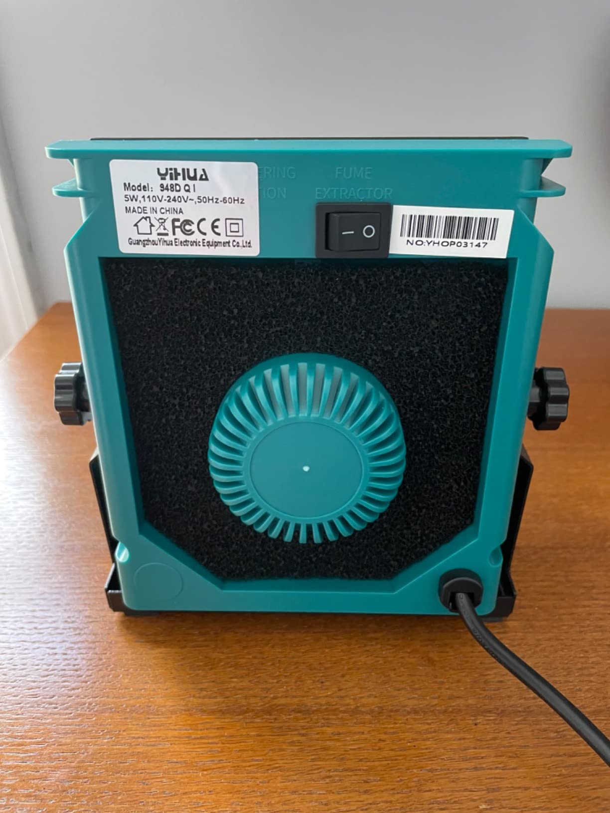 YIHUA 948DQ-I Solder Fume Extractor Fan Solder Smoke Absorber Remover Tiltable Angle with 8 Extra Fan Filters for Soldering Wood Burning and more customer photo 1