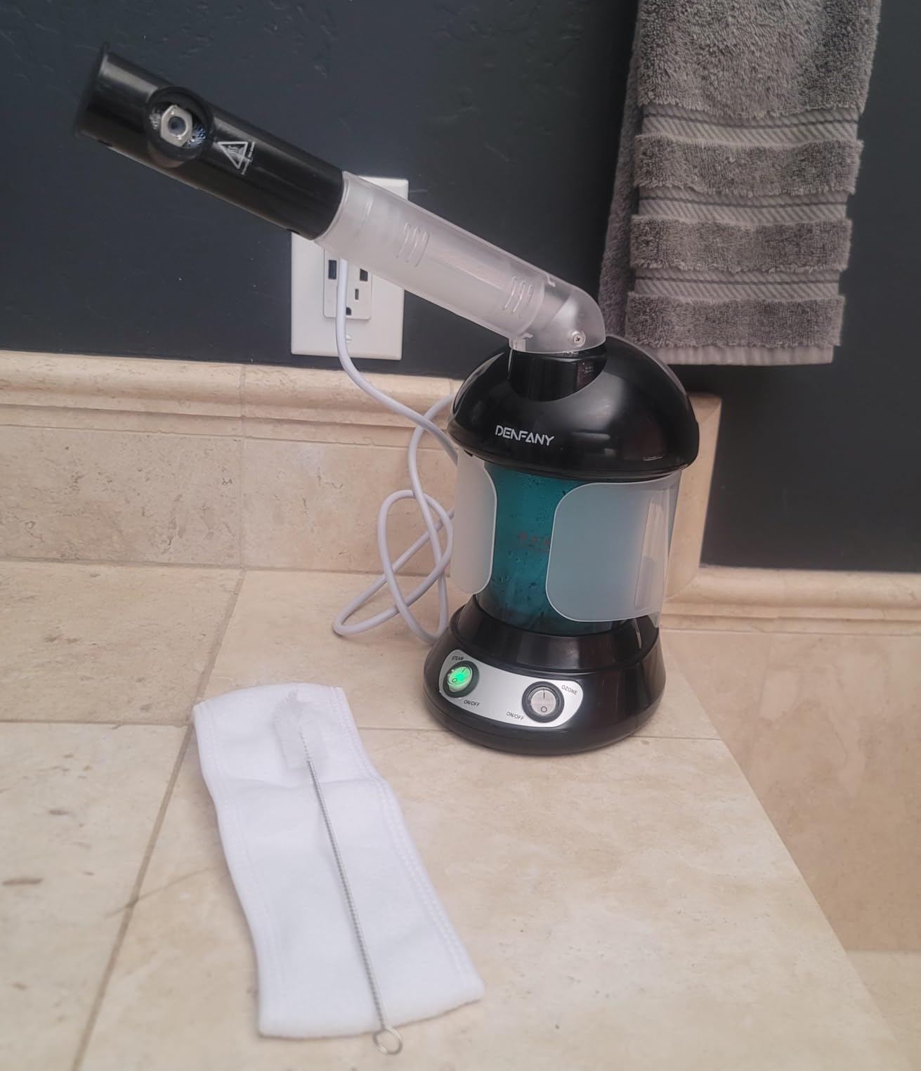 Facial Steamer - DENFANY Nano Ionic Face Steamer with Extendable 360° Rotating Arm - Portable Facial Steamer for Personal Care at Home or Salon (Black) customer photo 1