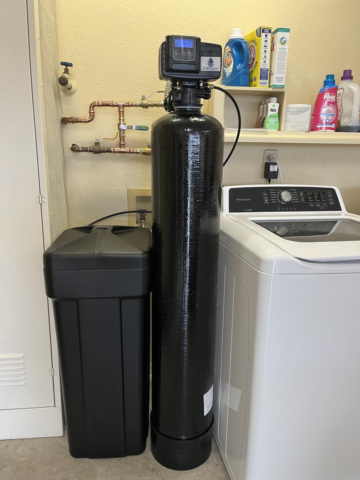 AFWFilters 48K Grain Water Softener Fleck 5600 SXT with Crosslink Resin | Digital Metered-Demand Control, Chlorine-Resistant Long Life Resin, Complete System for Whole House, Easy Installation customer photo 1