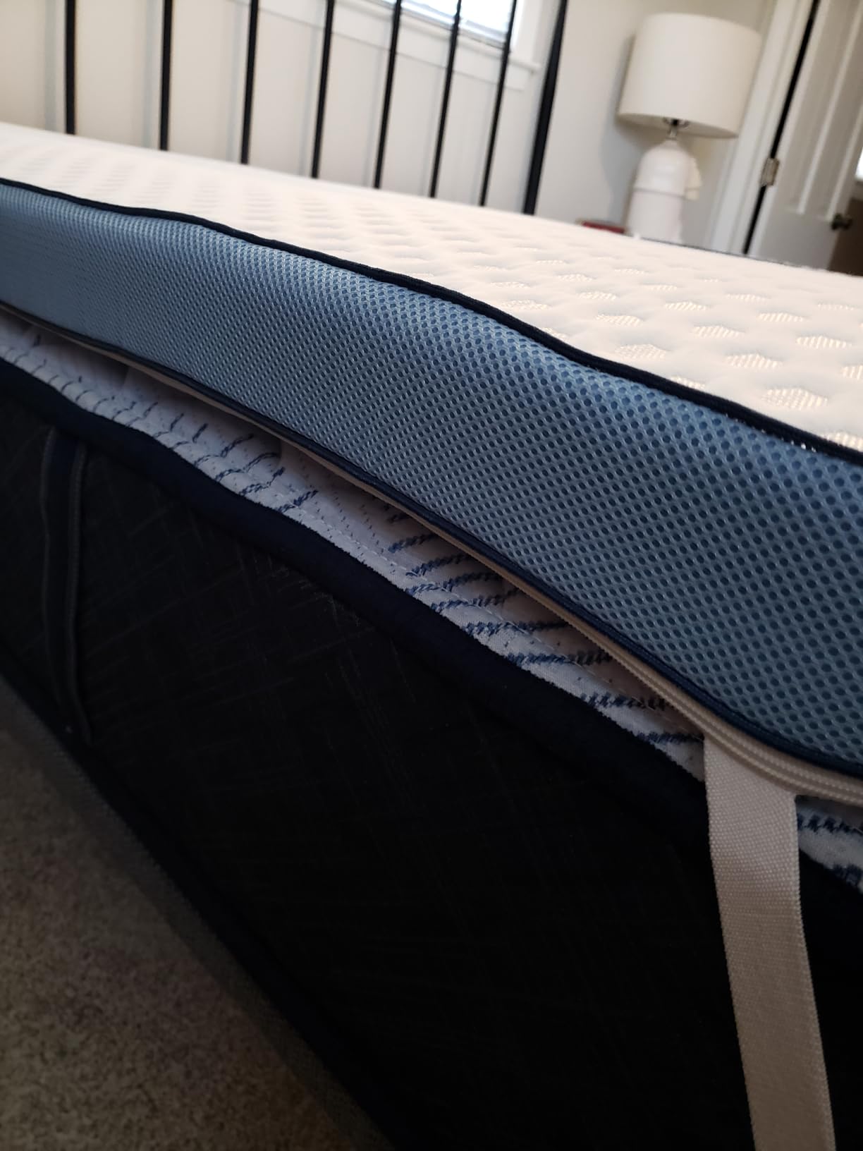 PERLECARE 3 Inch Firm Mattress Topper Queen, Cooling Gel-Infused & Bamboo Charcoal Memory Foam Bed Topper for Pressure Relief, High-Density Mattress Pad with Removable Cover customer photo 1