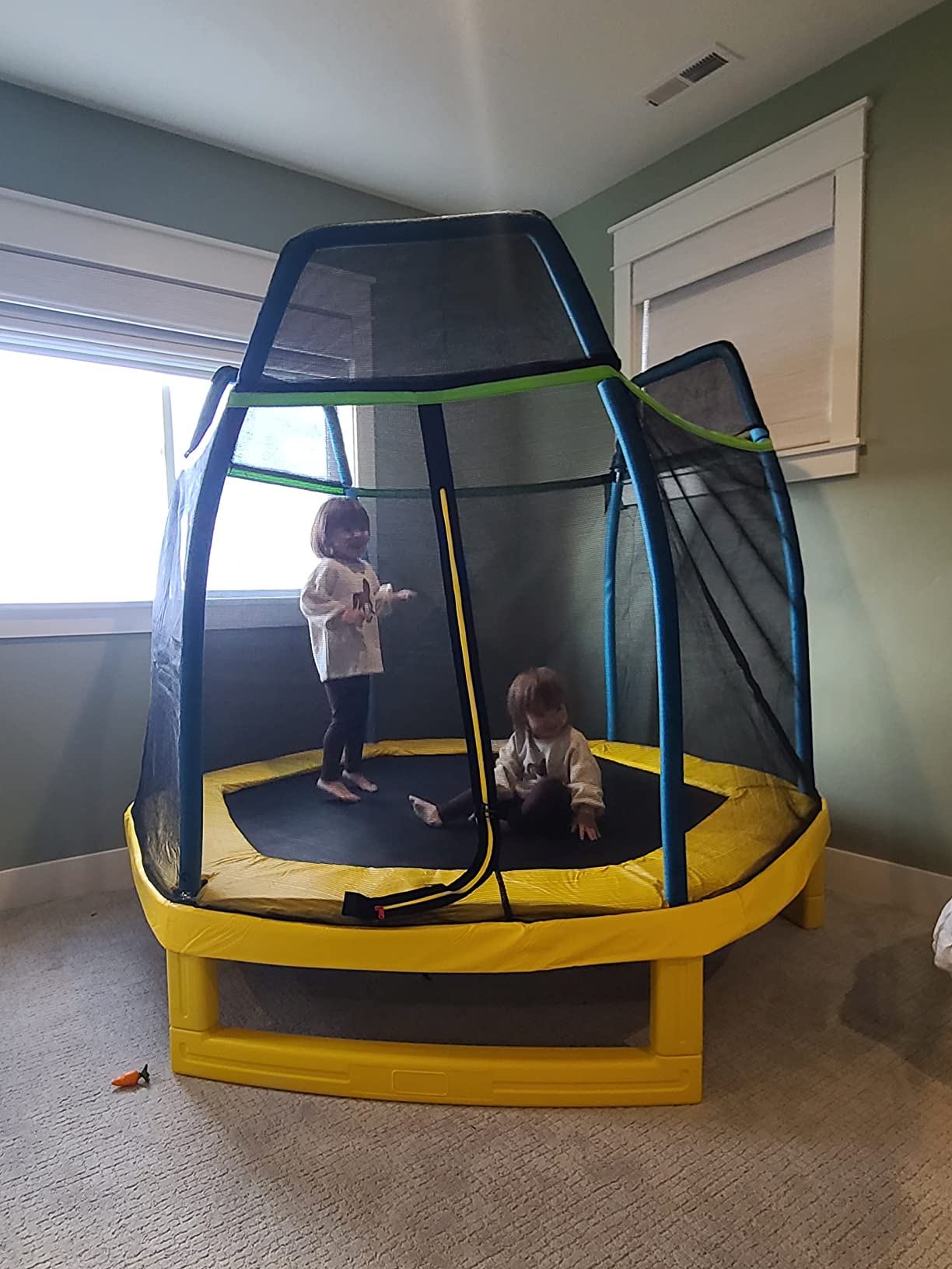 Giantex 7 Ft Trampoline for Kids, Heavy Duty Steel Frame Small Mini Toddler Trampoline, Great Gifts for Boys Girls, Outdoor Indoor Kids Trampoline with Net, for Age 3-8 customer photo 1