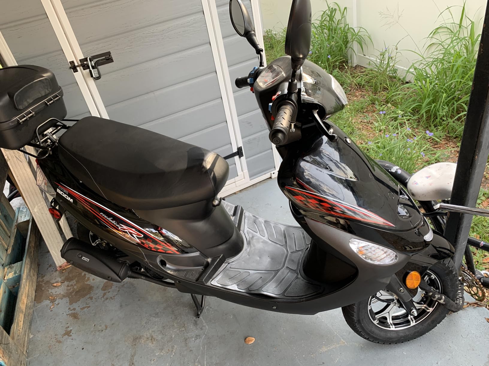 HHH 49cc/50cc Scooter Gas Street Scooter Moped for Youth and Adult with Rear Storage Trunk (Black) customer photo 2