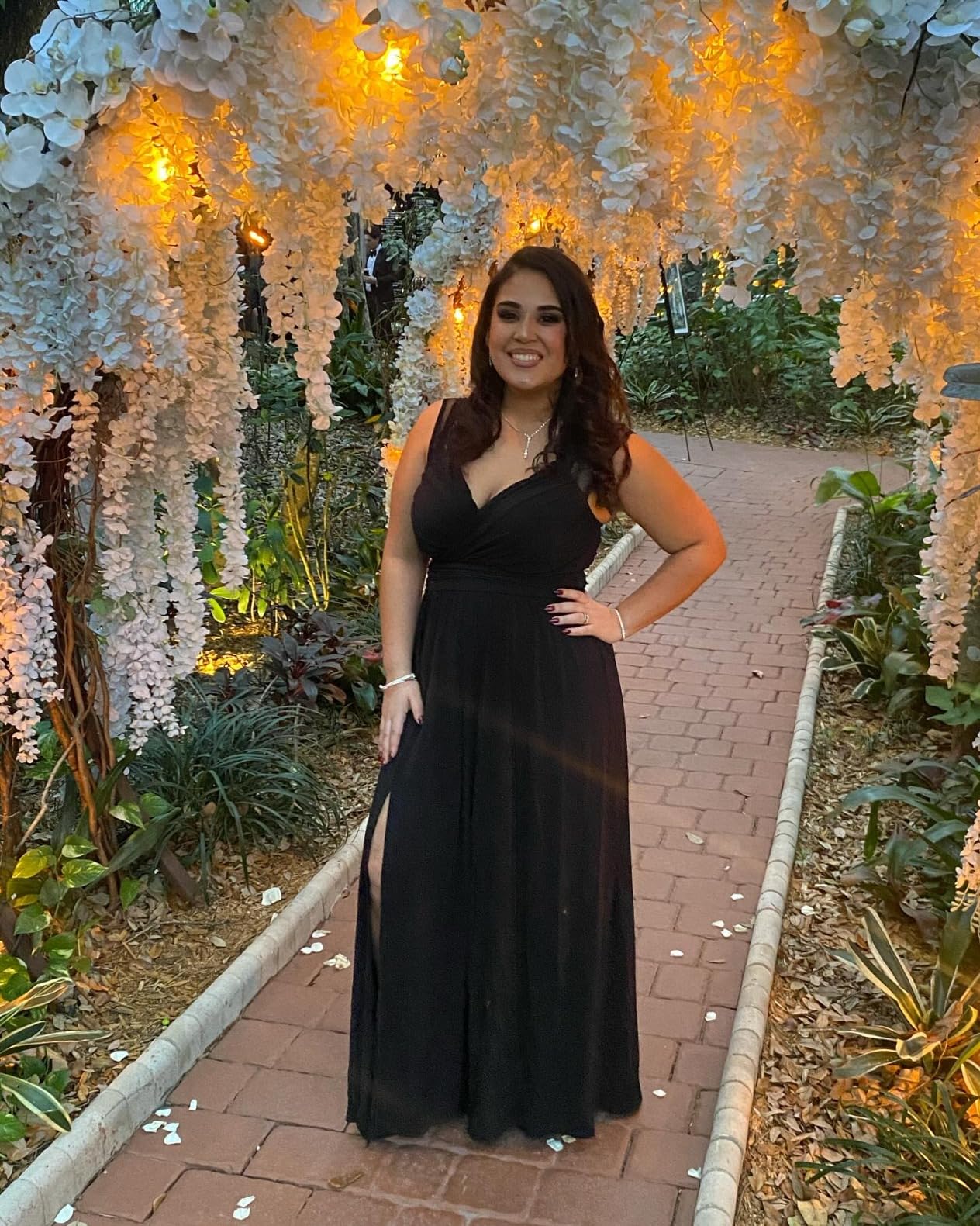 Womens 2026 Formal Dresses Wrap V-Neck Ruched Sexy Bridesmaid Wedding Guest Maxi Dresses customer photo 1