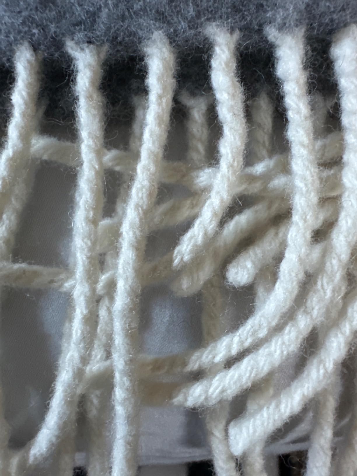 Biddy Murphy Merino & Cashmere Wool Throw Blanket, 54x71in, Pale Grey | Herringbone, Made in Ireland, Heirloom Quality Weave, Luxuriously Soft Feel customer photo 2