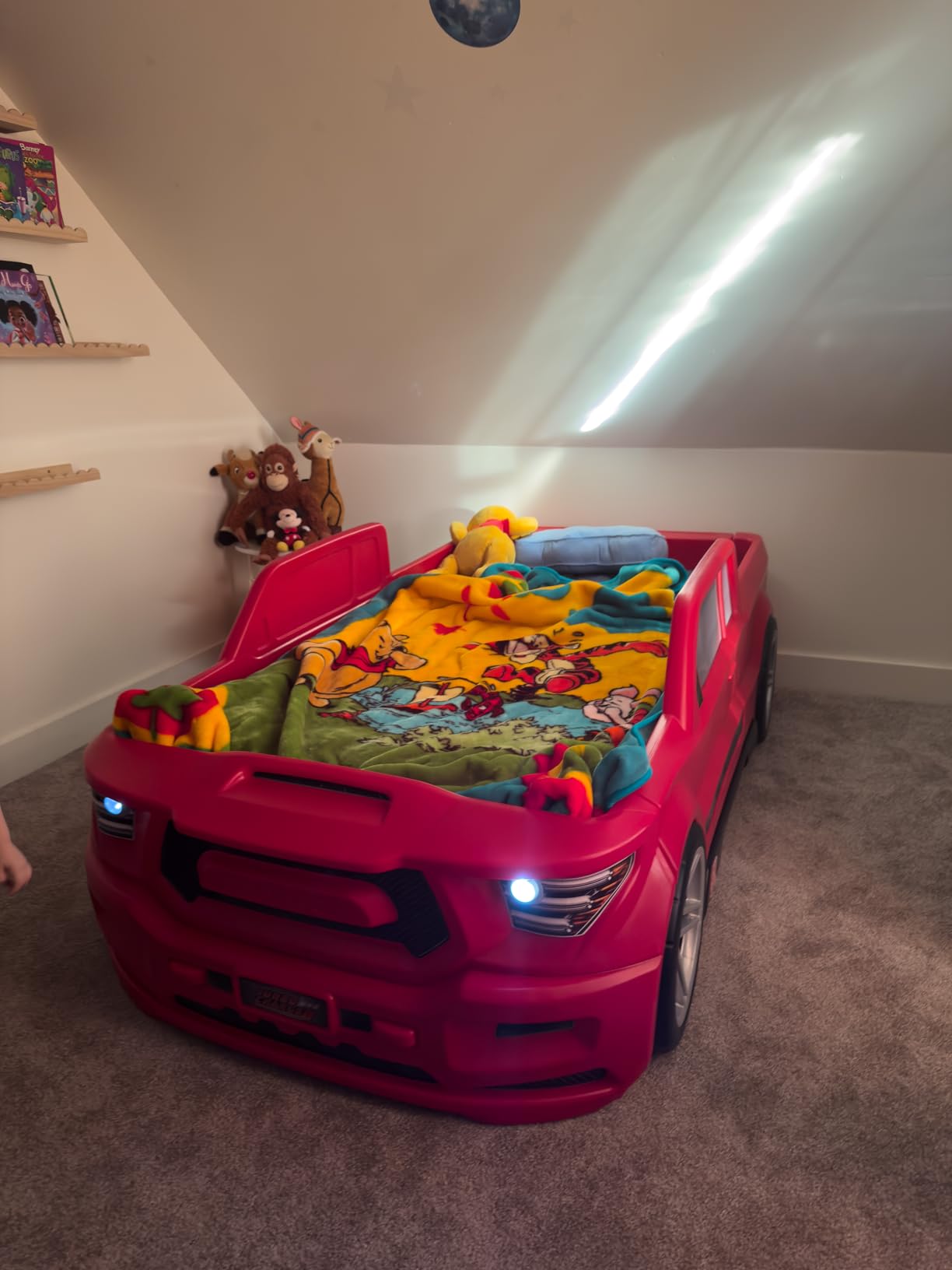 Step2 Roadster Toddler-to-Twin Bed, Crib to Twin Transition Race Car Bed, Adjustable, Ages 3+ Years Old, Easy Assembly, Red customer photo 2
