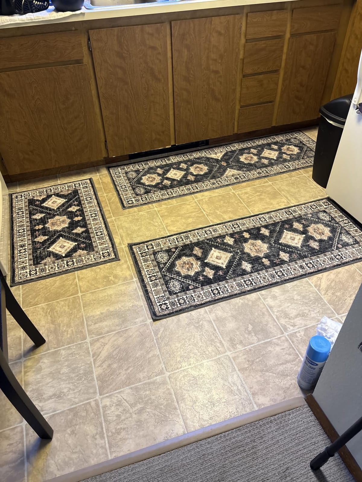 HEBE Boho Kitchen Rugs Set of 3, Non Slip Washable Kitchen Mats for Floor customer photo 2