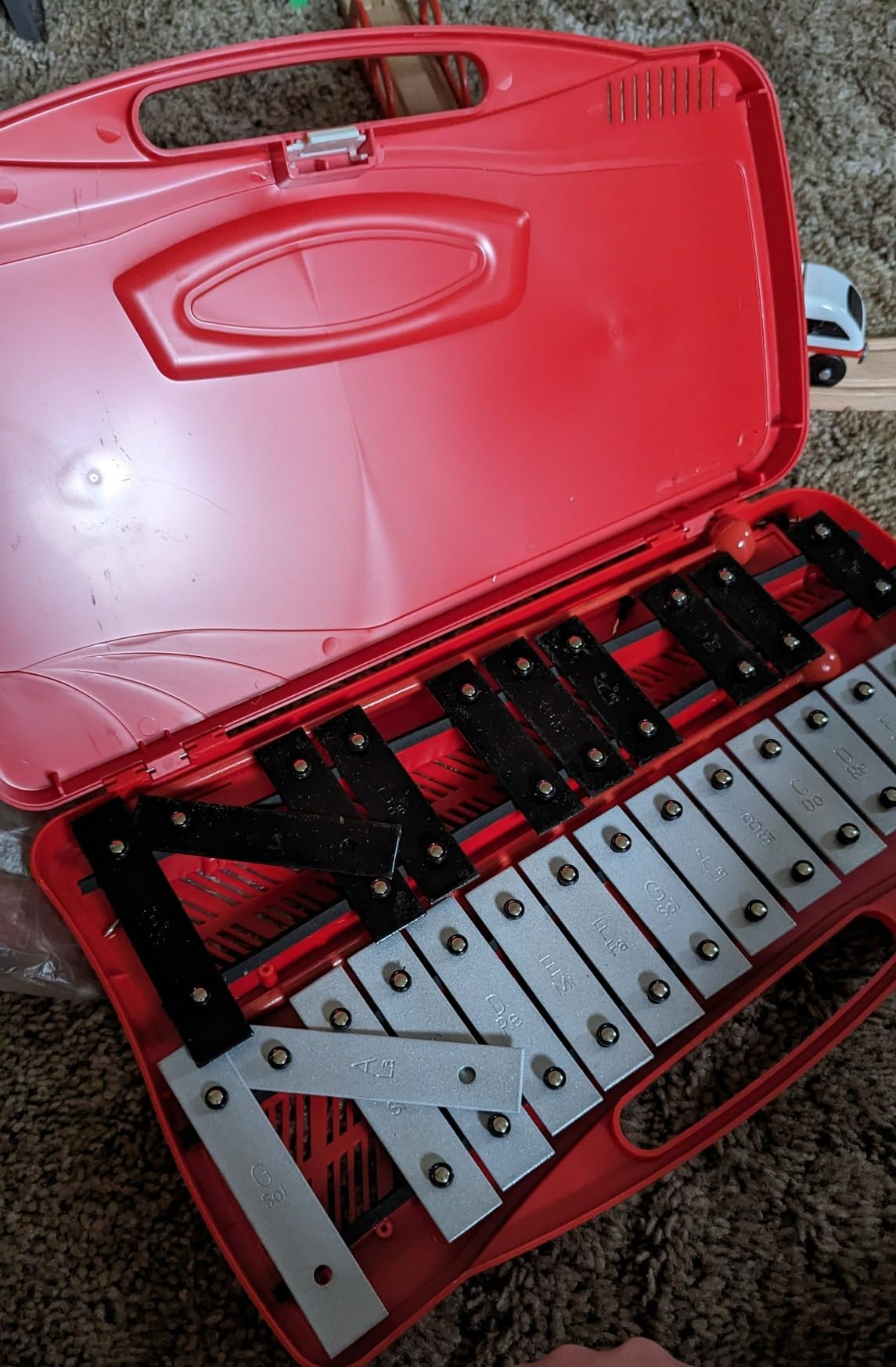 EASTROCK 25 Notes Xylophone Professional Glockenspiel with Box Stick Black | Aluminum Alloy Piano Keys ABS Hard Storage Box Percussion Instrument Kit Suitable for Adult Beginners Music Performance customer photo 1