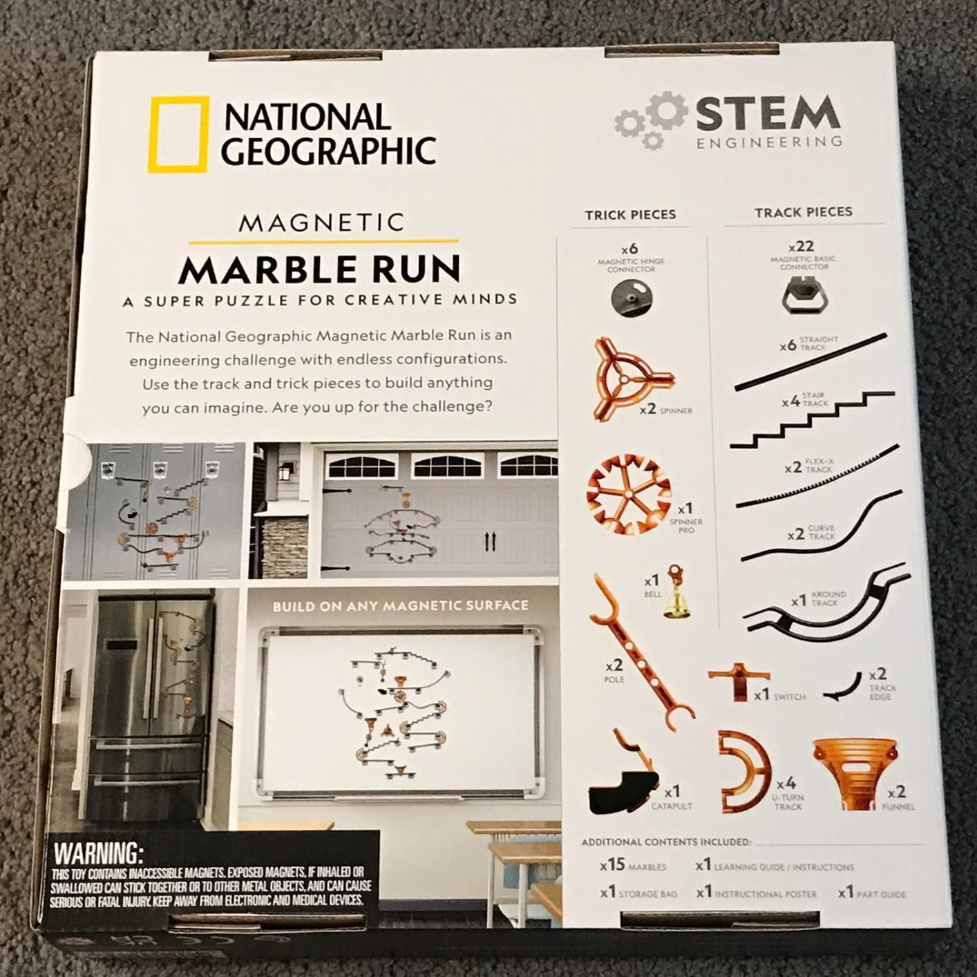 National Geographic Magnetic Marble Run STEM Building Set for Kids | Magnetic Track and Trick Pieces, Marble Maze, Engineering Toy, Creative Construction customer photo 2