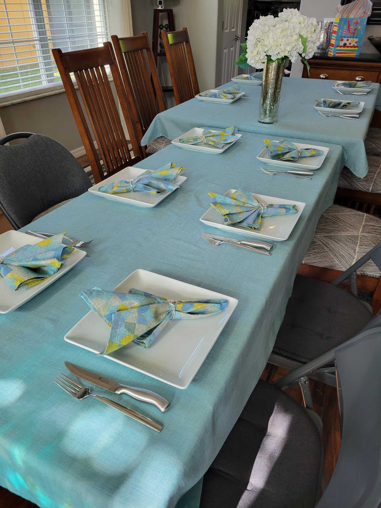 Fitable Nature Faux Linen Tablecloths Rectangle 60 x 84 Inch - 2 Pack Neutral Table Clothes customer photo 1