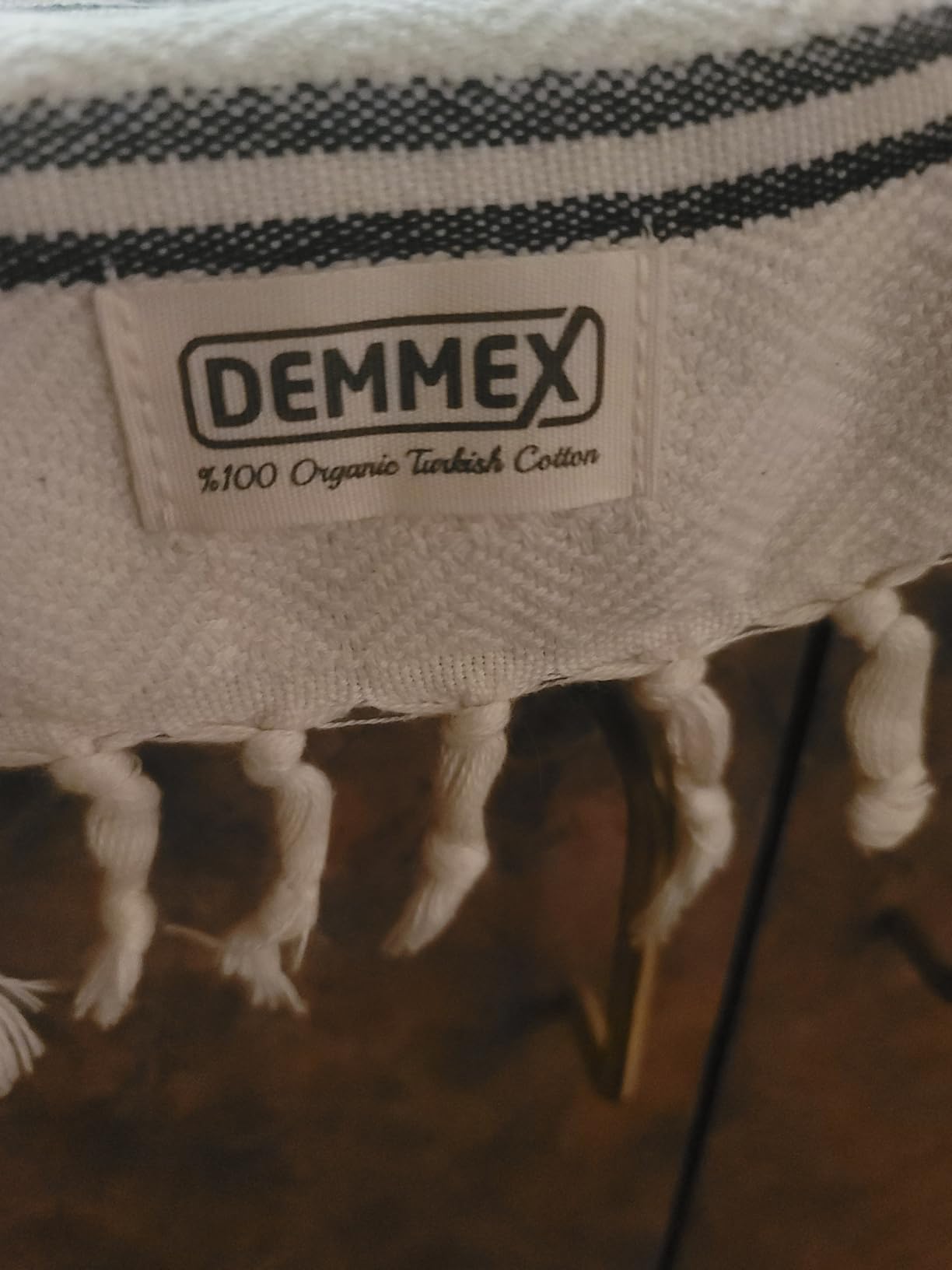 DEMMEX Organic Turkish Cotton Ultra Soft Bath Towel - Luxury Oversized Peshtemal for Bathroom, Bath Sheet - Lightweight Quick-Drying Beach Towel - Prewashed, Diamond Weave, 71x36, White-Beige customer photo 2