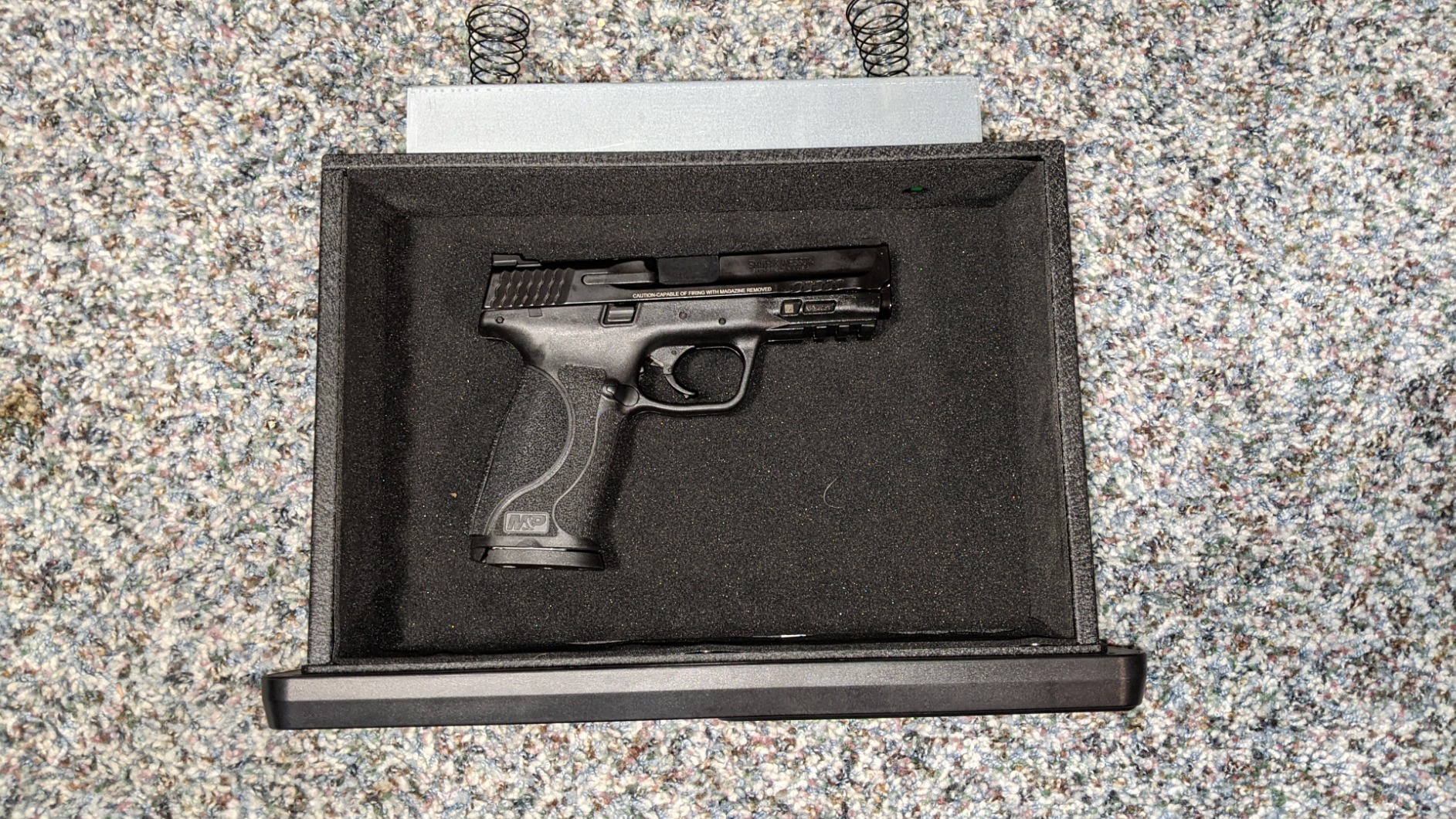 Biometric Fingerprint Safe, Slide-Away Handgun Safe for Pistols, Leather Wrapped Jewelry Storage Safe, Drawer Lock for Home and Vehicle customer photo 1